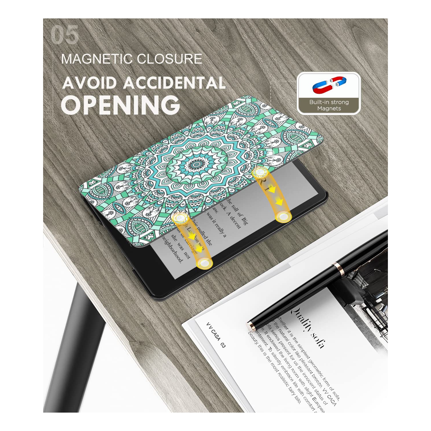 Case for 6.8" Kindle Paperwhite and Kindle Paperwhite Signature Edition, Light Shell Cover with Auto Wake/Sleep for Kindle Paperwhite 2021 E-Reader,