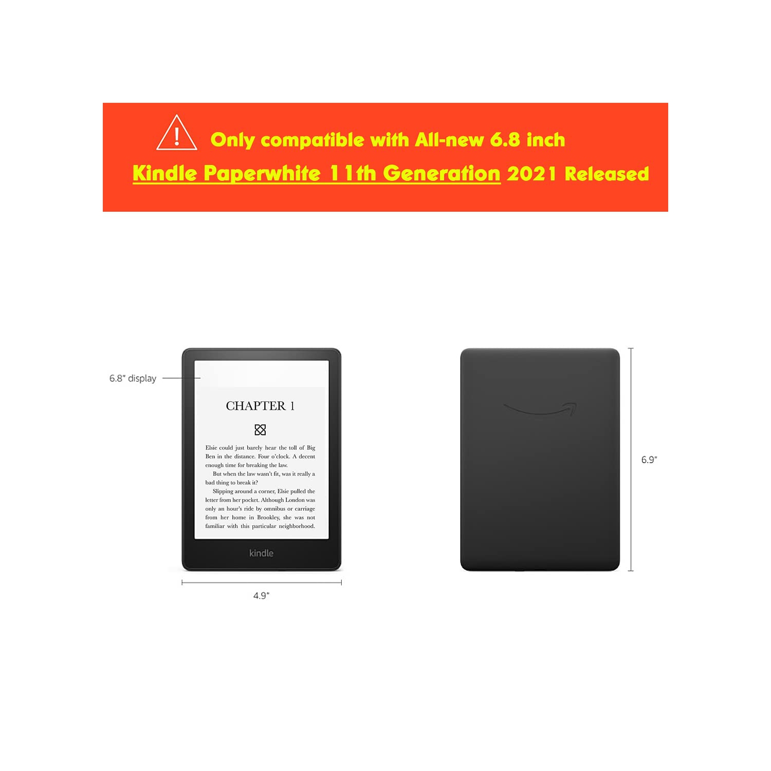 Stand Case for Kindle Paperwhite 11th Generation and Kindle Paperwhite Signature Edition - PU Leather Sleeve Cover with Hand Strap/Auto Sleep/Wake