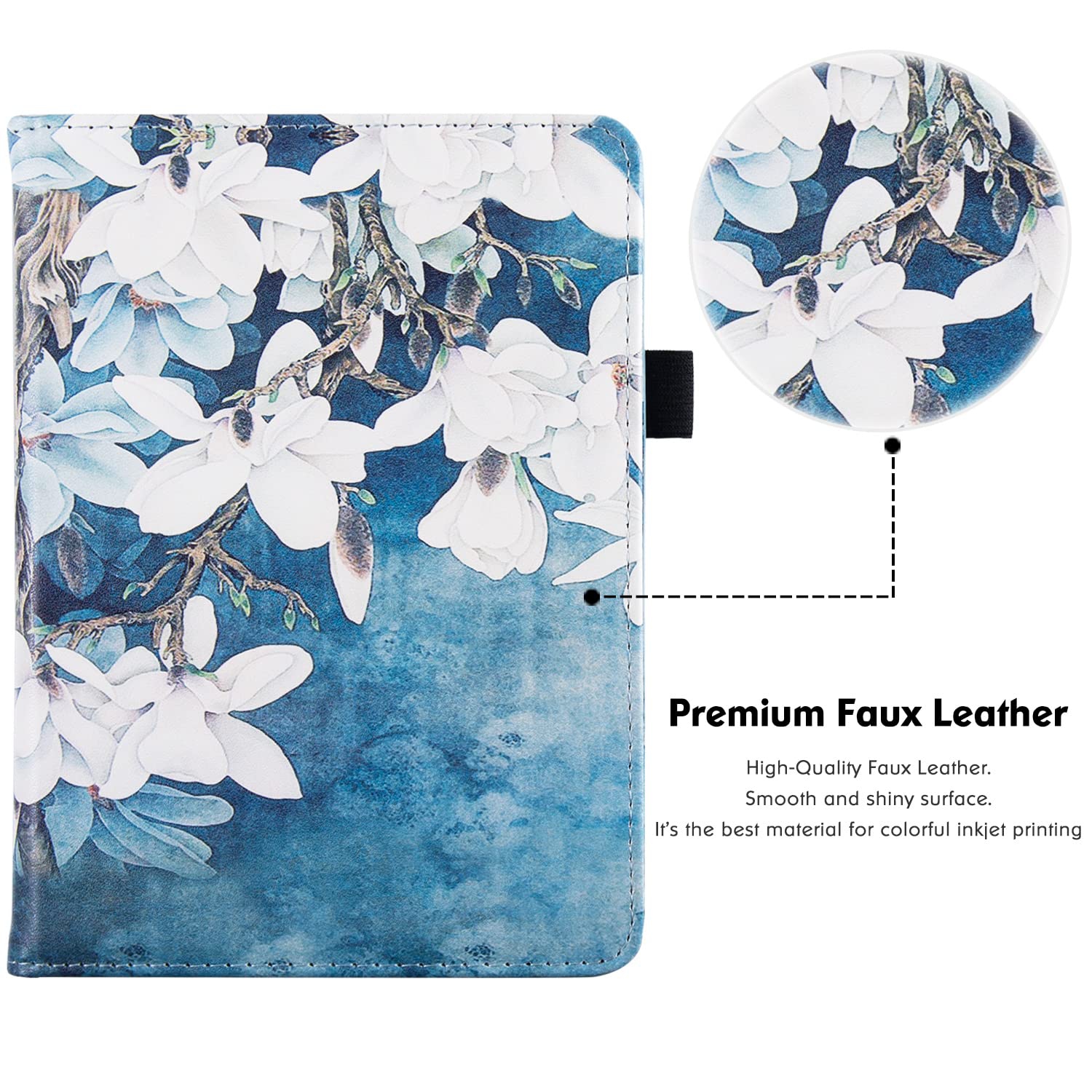 Stand Case for Kindle Paperwhite 11th Generation and Kindle Paperwhite Signature Edition - PU Leather Sleeve Cover with Hand Strap/Auto Sleep/Wake