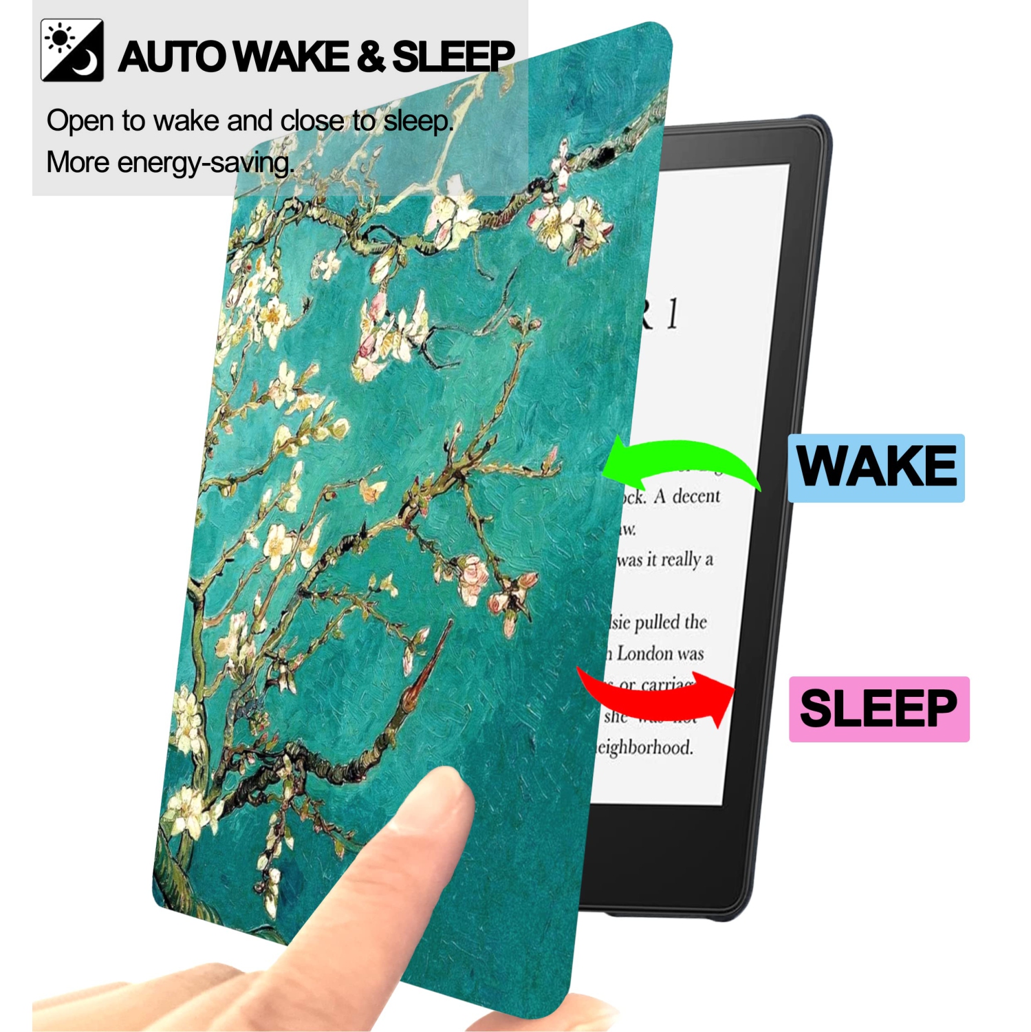 Case for Kindle Paperwhite 6.8" 2021, Ultra Lightweight Slim PU Leather Protective Cover with Smart Auto Wake/Sleep