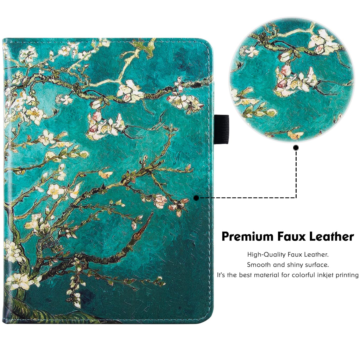 Stand Case for Kindle Paperwhite 11th Generation and Kindle Paperwhite Signature Edition - PU Leather Sleeve Cover with Hand Strap/Auto Sleep/Wake