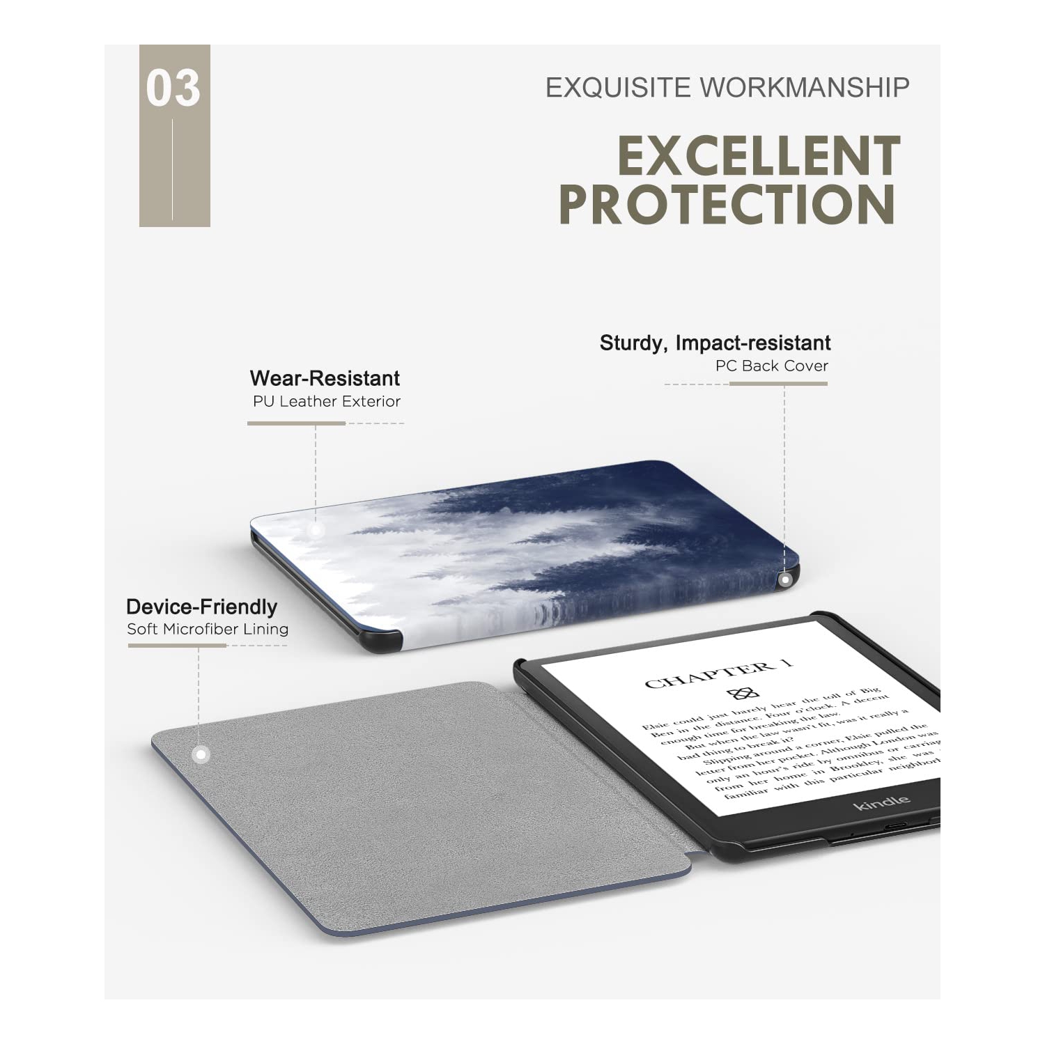 Case for 6.8" Kindle Paperwhite and Kindle Paperwhite Signature Edition, Light Shell Cover with Auto Wake/Sleep for Kindle Paperwhite 2021 E-Reader,