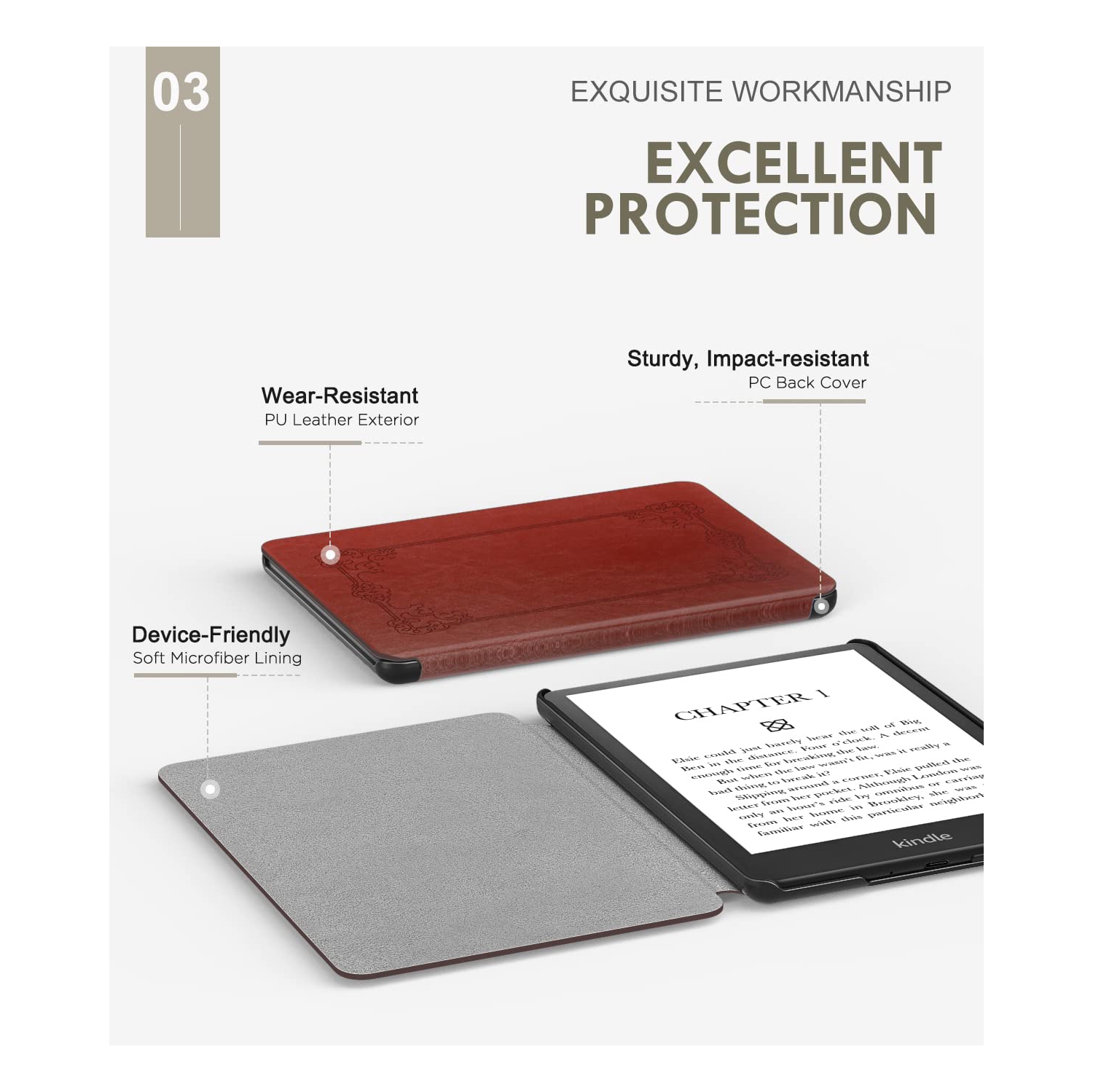 Case for 6.8" Kindle Paperwhite and Kindle Paperwhite Signature Edition, Light Shell Cover with Auto Wake/Sleep for Kindle Paperwhite 2021 E-Reader,