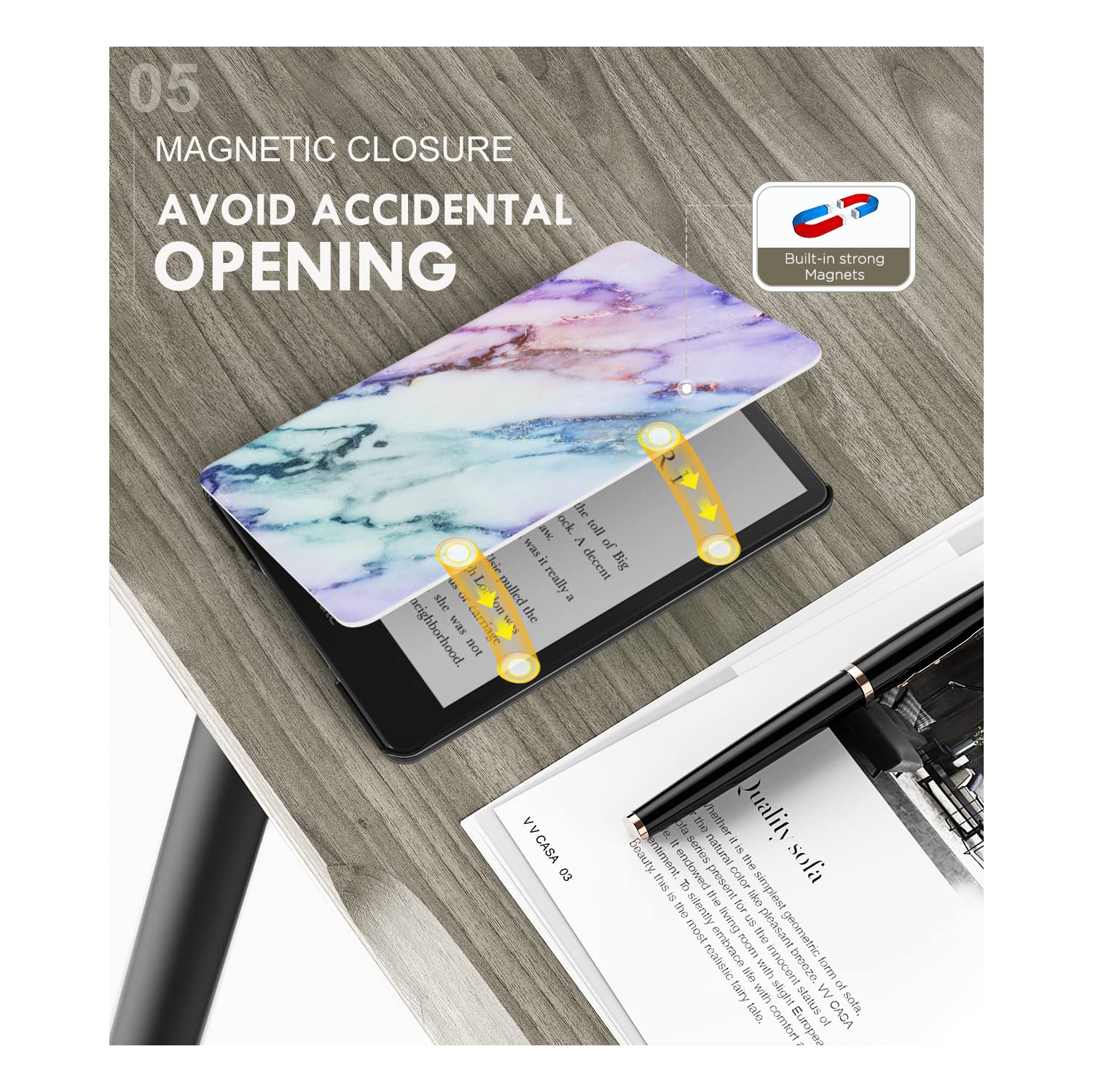 Case for 6.8" Kindle Paperwhite and Kindle Paperwhite Signature Edition, Light Shell Cover with Auto Wake/Sleep for Kindle Paperwhite 2021 E-Reader,