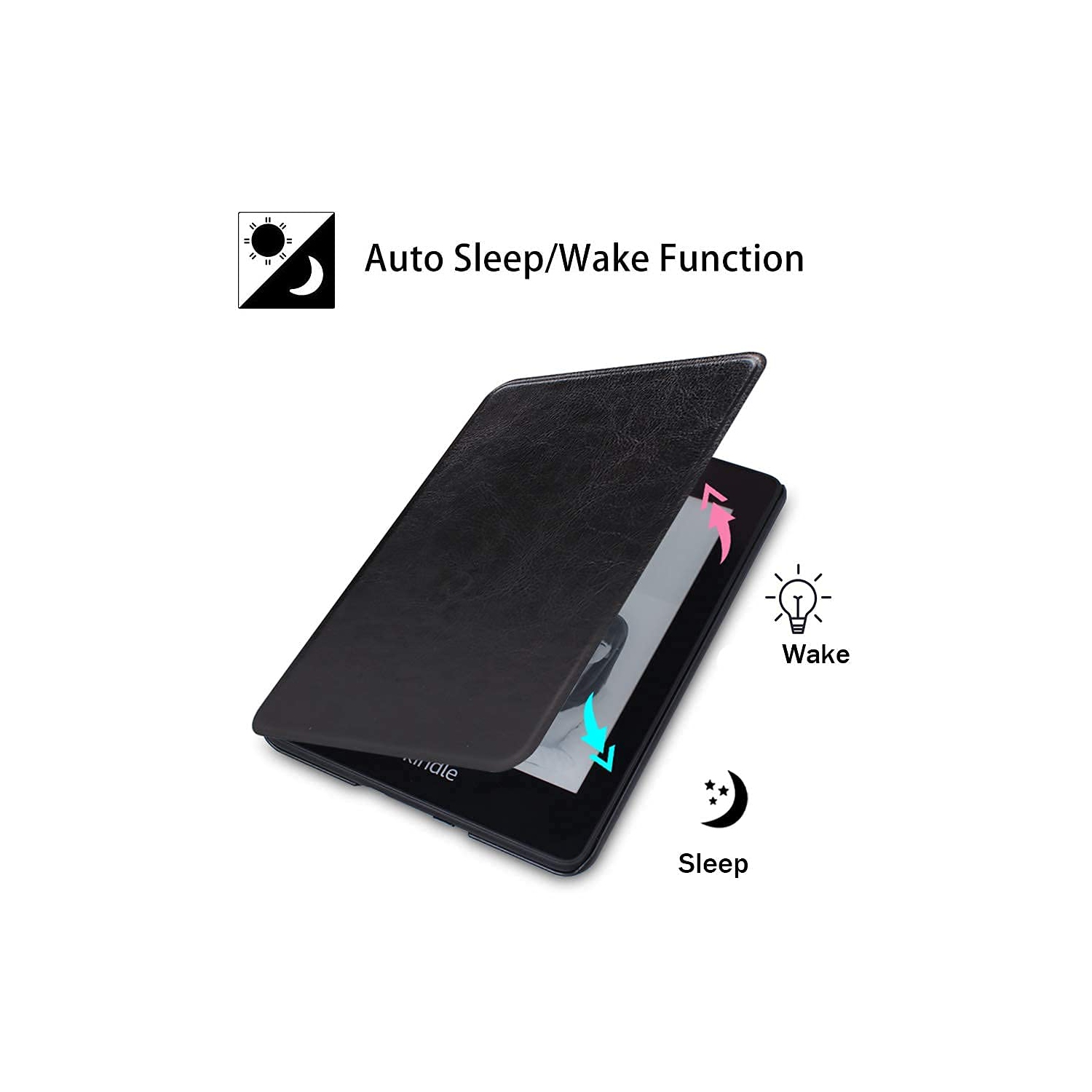 Case for Kindle Paperwhite 10th Generation 2018 Release - Hand Strap, Auto Sleep/Wake Function - Slim PU Leather Protective Shell Cover for 6’’