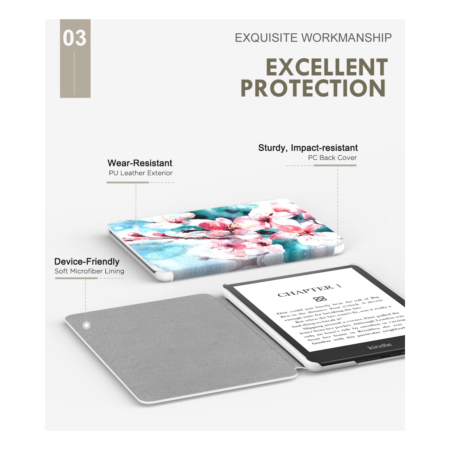 Case for 6.8" Kindle Paperwhite and Kindle Paperwhite Signature Edition, Light Shell Cover with Auto Wake/Sleep for Kindle Paperwhite 2021 E-Reader,