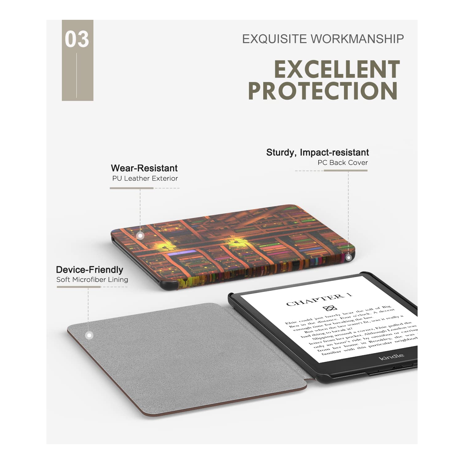 Case for 6.8" Kindle Paperwhite and Kindle Paperwhite Signature Edition, Light Shell Cover with Auto Wake/Sleep for Kindle Paperwhite 2021 E-Reader,