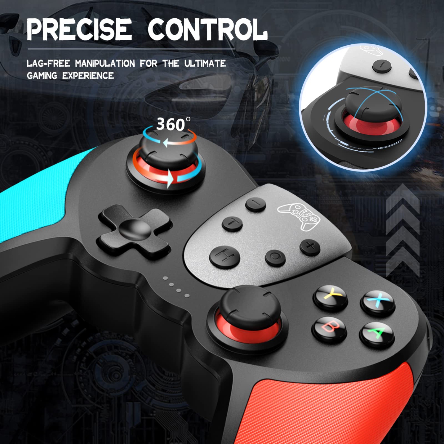 Switch Controller,Wireless Switch Pro Controller for Nintendo Switch/Switch Lite/Switch OLED,with Dual Vibration,Turbo,6-Axis Gyro Sensor,Wake-Up