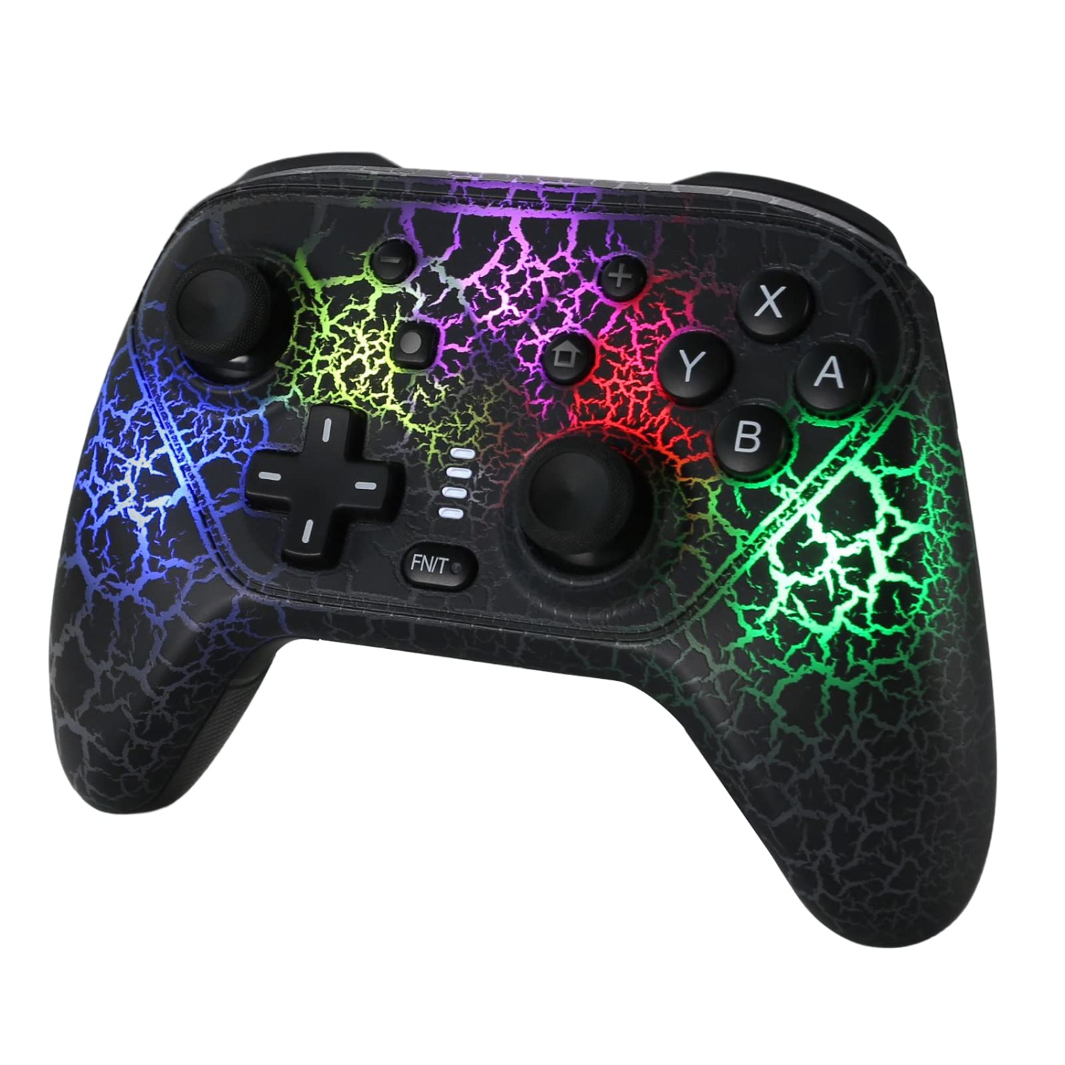 Switch Controllers, Wireless Switch Pro Controller with 9 Color Adjustable LED/Unique Crack/Turbo/Vibration/Motion Control/Wake-Up, Wireless Remote Gamepad for Nintendo Switch/Lite