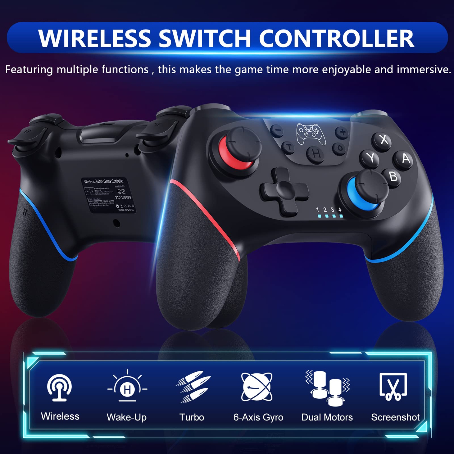 2023 New Version Wireless Switch Controller, Switch Pro Controller