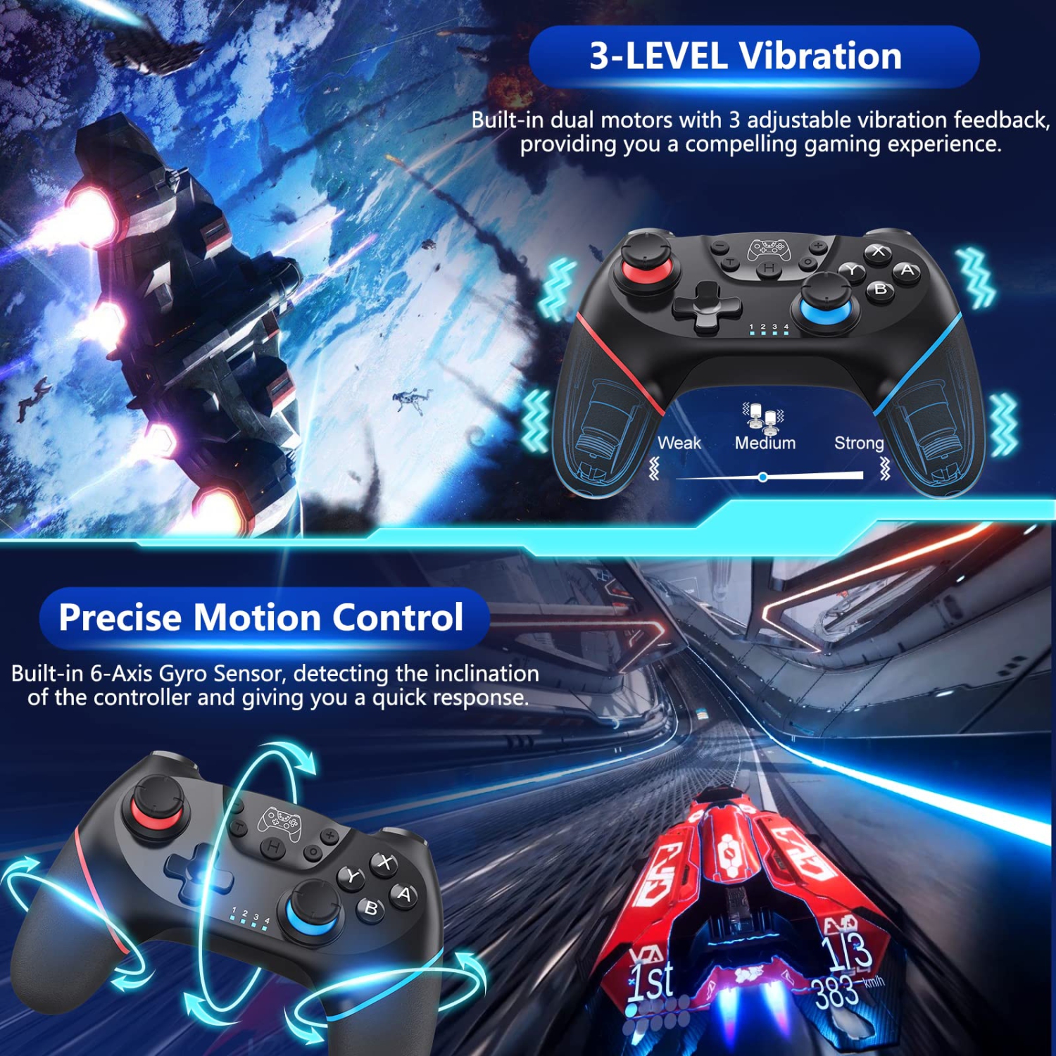 2023 New Version Wireless Switch Controller, Switch Pro Controller