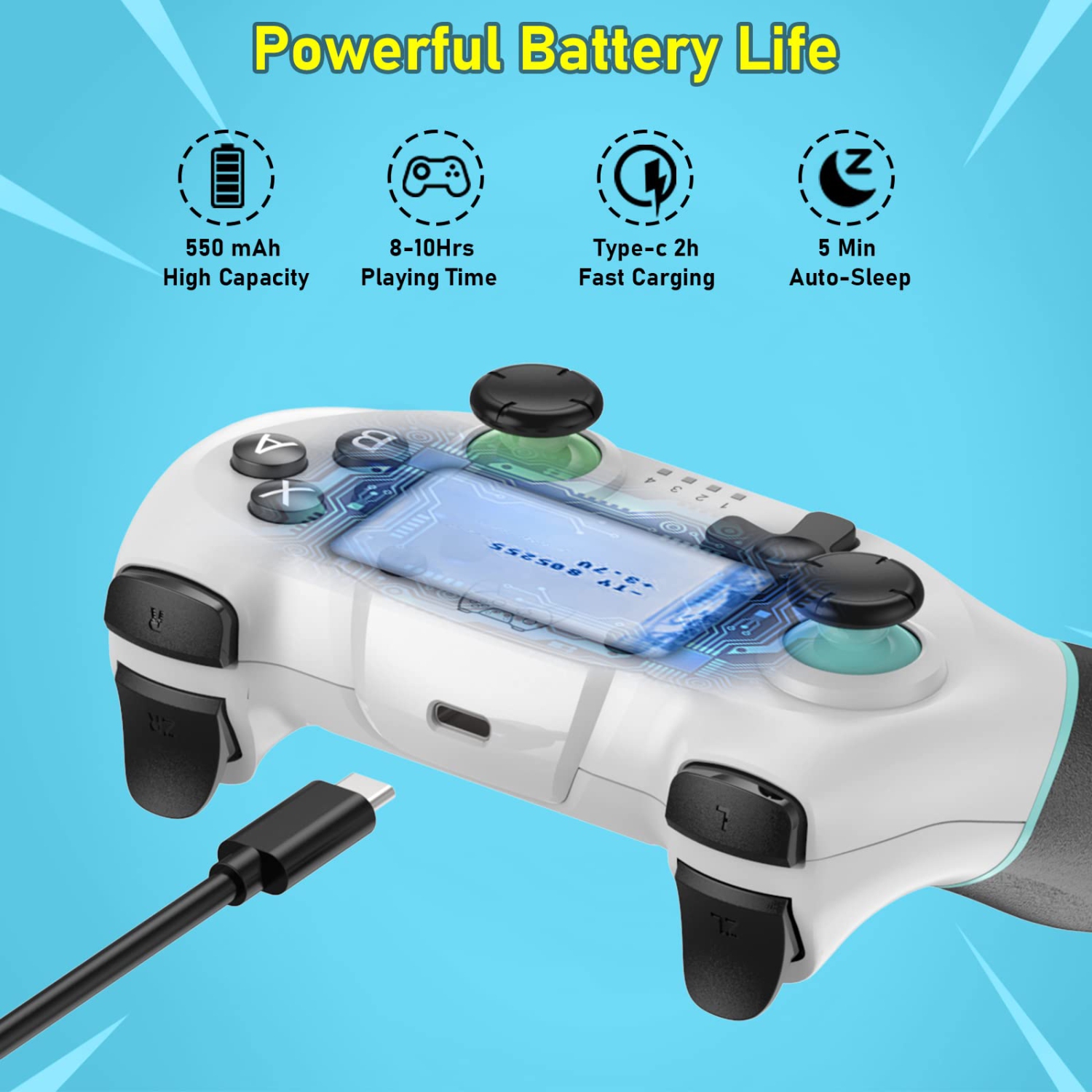 Wireless Switch Controller for Nintendo, Switch Pro Controller Compatible with Nintendo Switch/OLED/Lite, Switch Remote Gamepad with Joystick/Gyro &