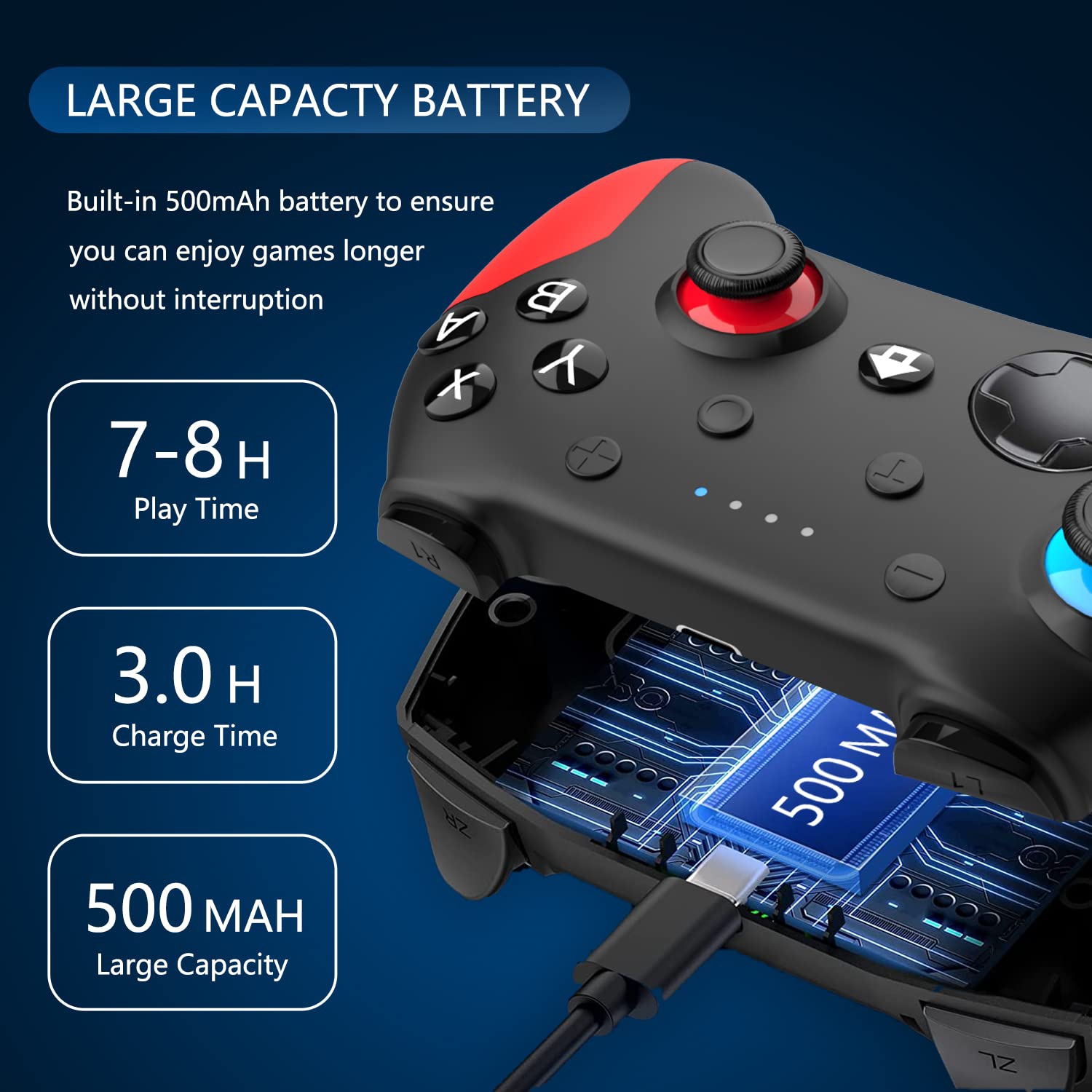 Switch Controller for Nintendo Switch Pro Controller for Nintendo Wireless Switch/Switch Lite Remote with Dual Vibration, Gyro Axis, Motion Support