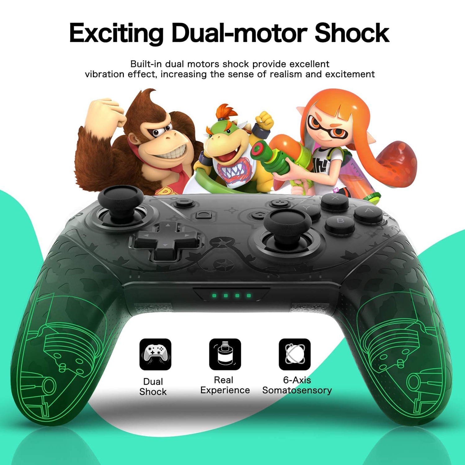 Wireless Pro Controller for Switch/Lite/OLED Controller, Switch Controller Gamepad Compatible with Switch Support Amibo, Wakeup, Screenshot and