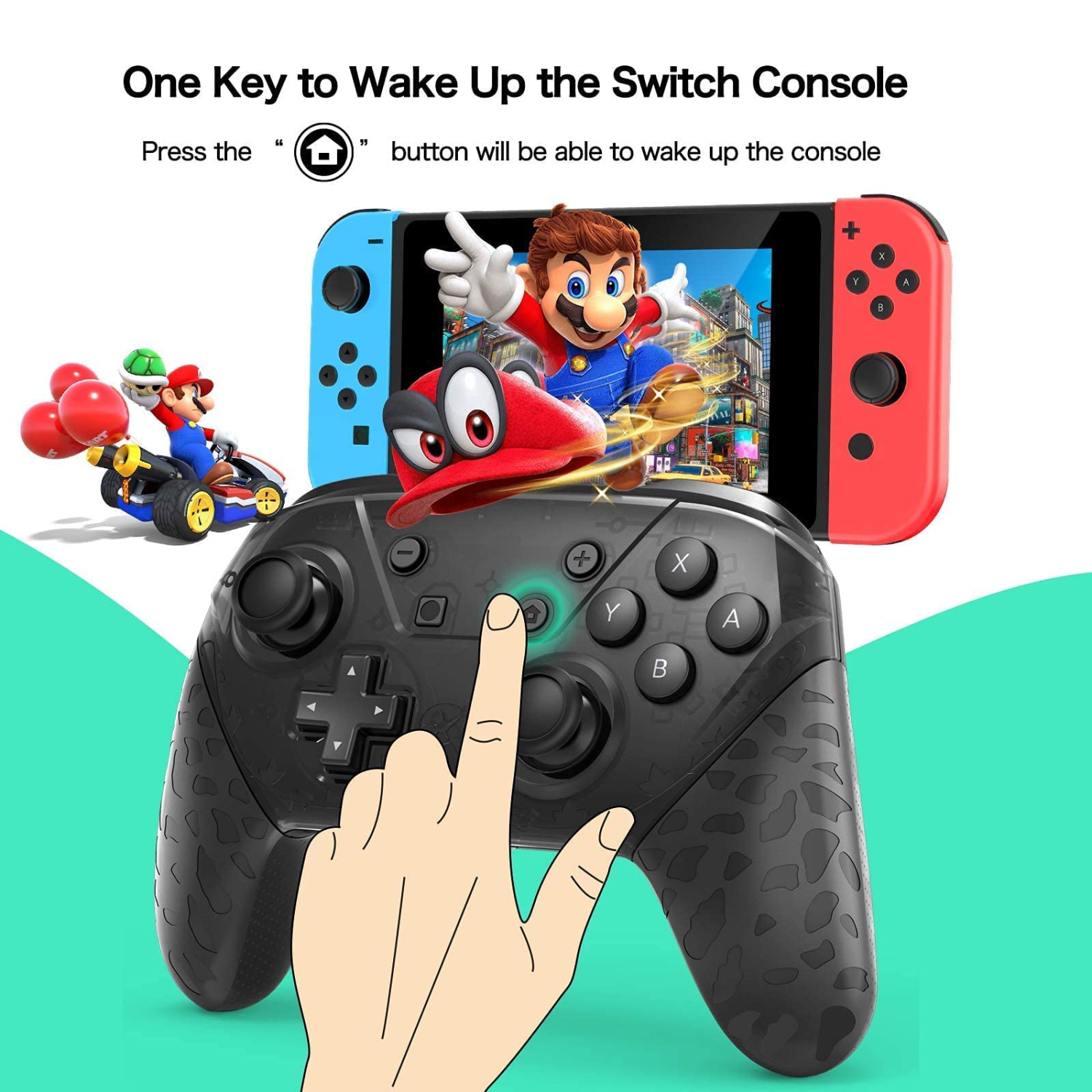 Wireless Pro Controller for Switch/Lite/OLED Controller, Switch Controller Gamepad Compatible with Switch Support Amibo, Wakeup, Screenshot and
