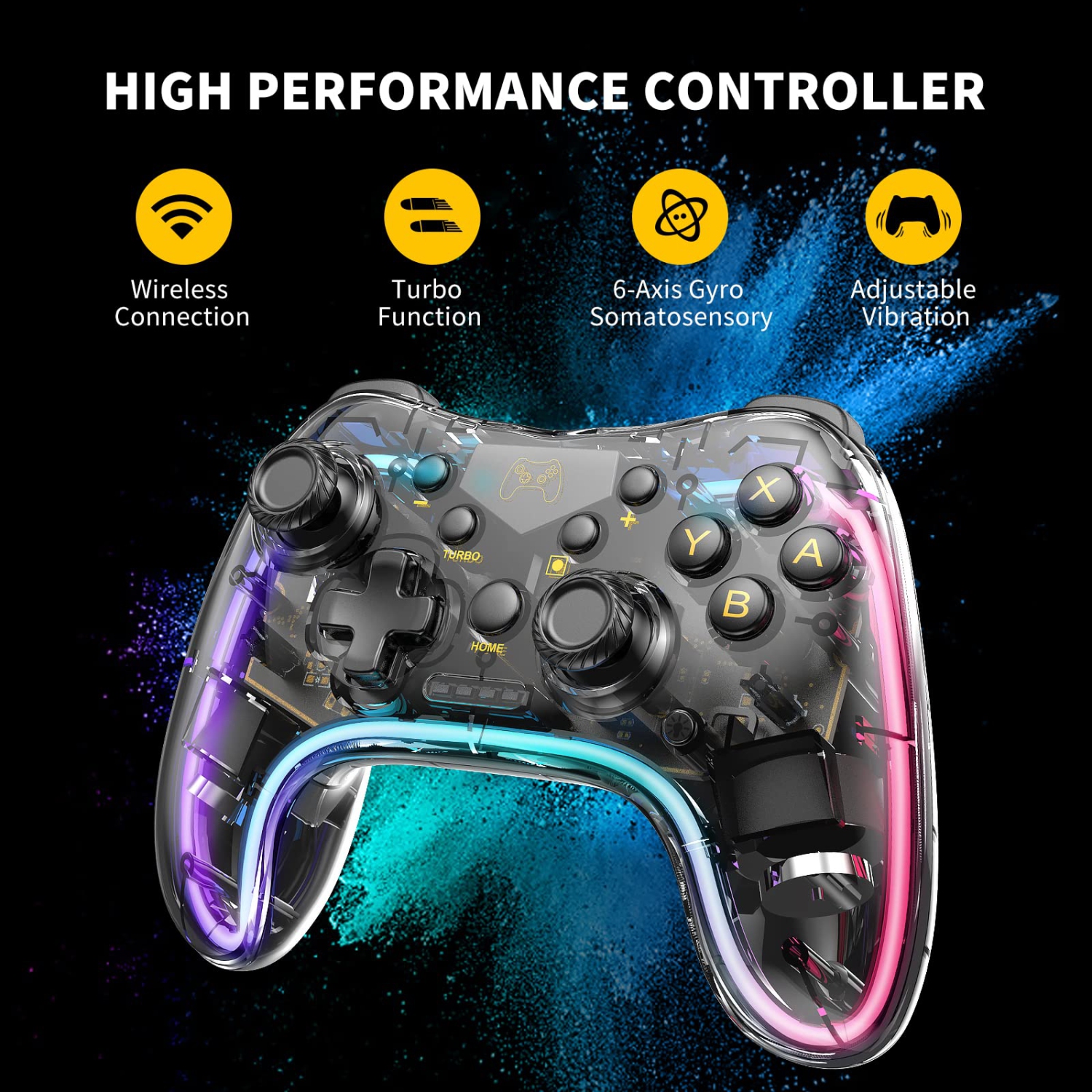 Switch Controller,Wireless Switch Pro Controller Compatible with Nintendo Switch/Lite/OLED,Wireless Switch Controller Support 6-Axis Gyro,