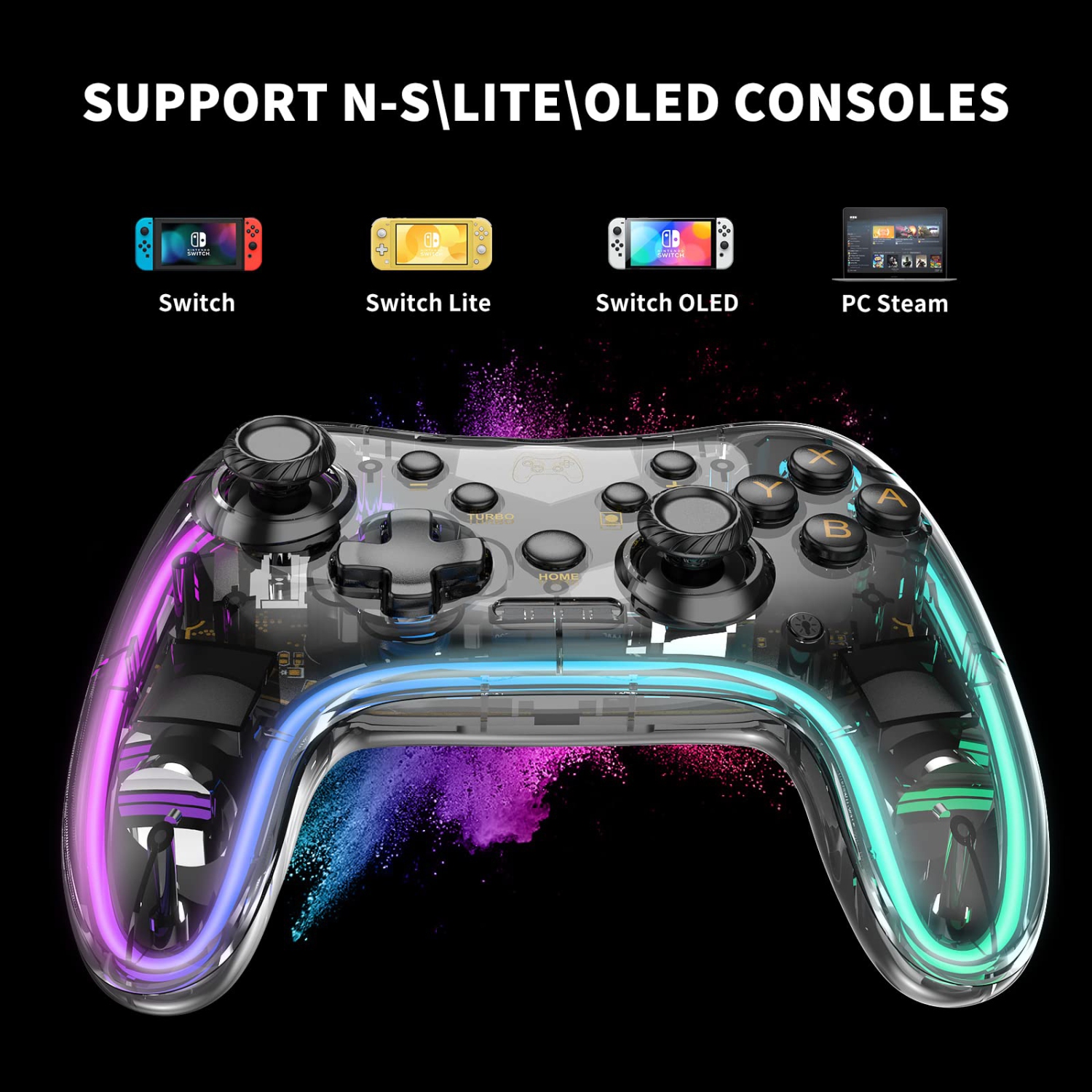 Switch Controller,Wireless Switch Pro Controller Compatible with Nintendo Switch/Lite/OLED,Wireless Switch Controller Support 6-Axis Gyro,