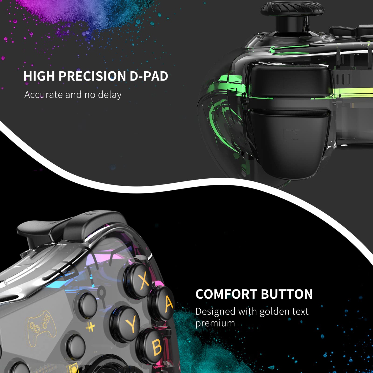 Switch Controller,Wireless Switch Pro Controller Compatible with Nintendo Switch/Lite/OLED,Wireless Switch Controller Support 6-Axis Gyro,