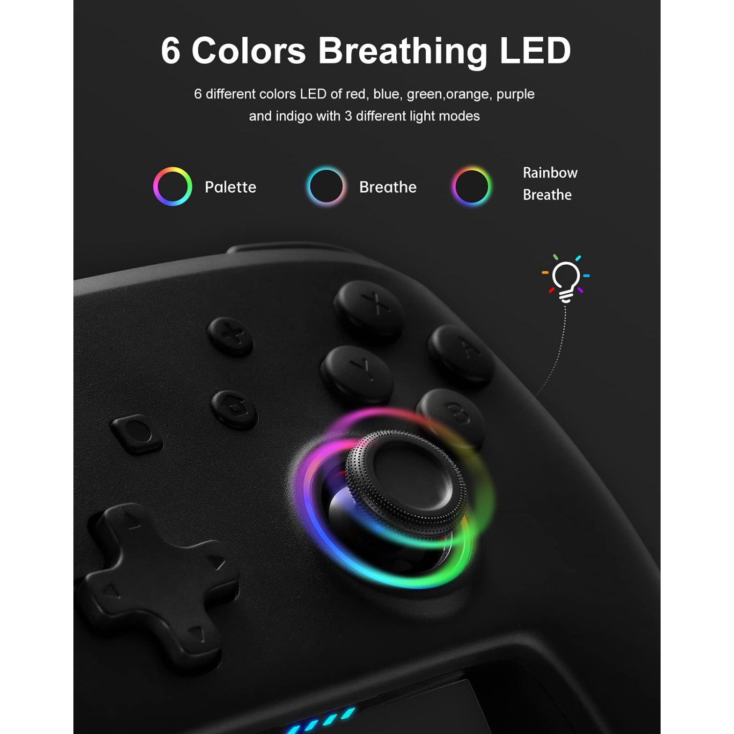 Wireless Switch Controller, Wireless Pro Controller for Switch Remote Gamepad with Joystick, Adjustable Turbo Vibration (Black-32)