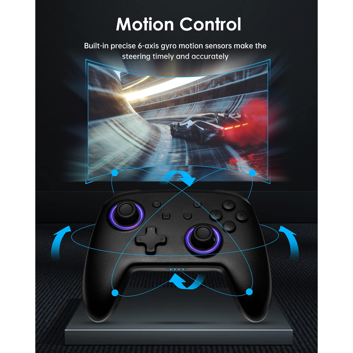 Wireless Switch Controller, Wireless Pro Controller for Switch Remote Gamepad with Joystick, Adjustable Turbo Vibration (Black-32)