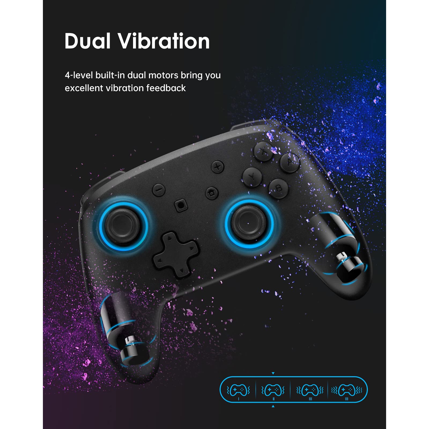 Wireless Switch Controller, Wireless Pro Controller for Switch Remote Gamepad with Joystick, Adjustable Turbo Vibration (Black-32)