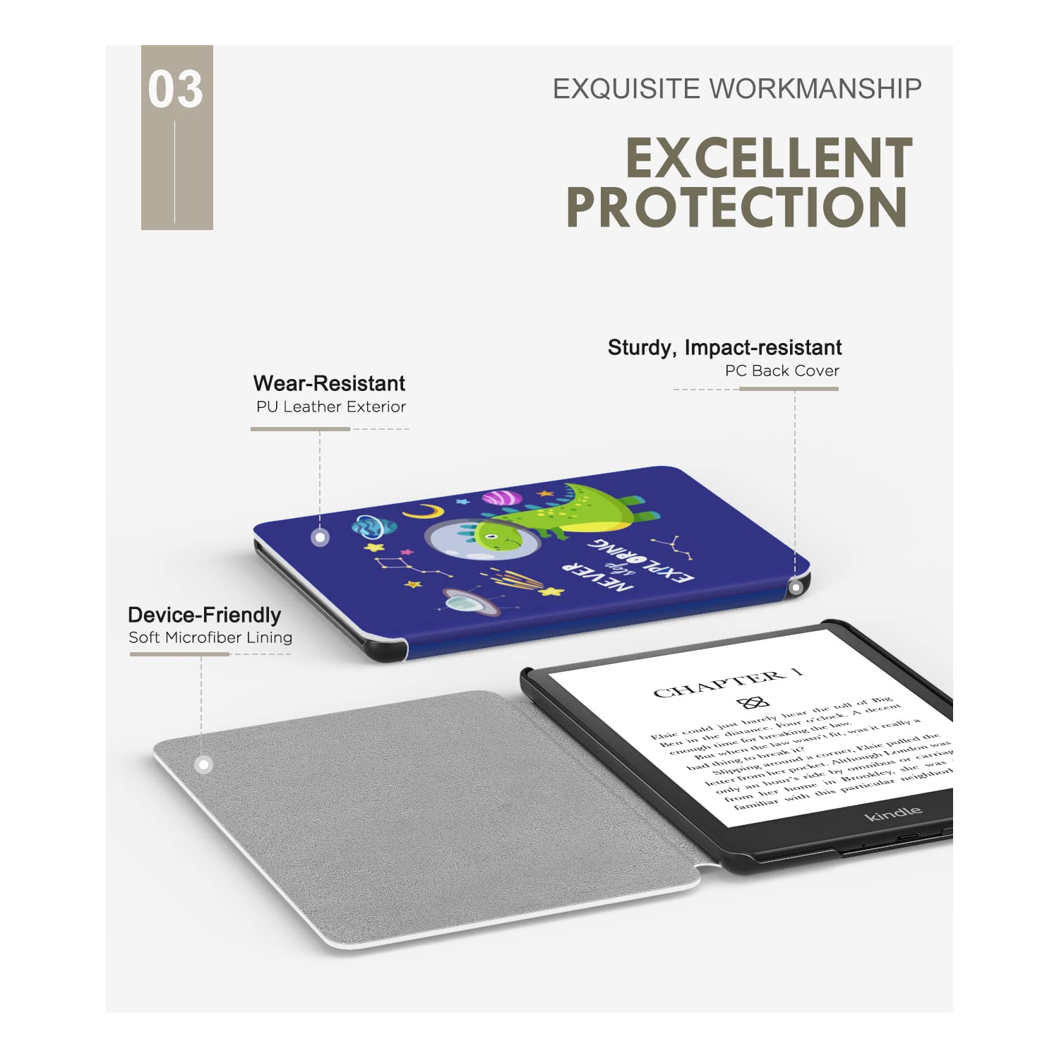 Case for 6.8" Kindle Paperwhite and Kindle Paperwhite Signature Edition, Light Shell Cover with Auto Wake/Sleep for Kindle Paperwhite 2021 E-Reader,