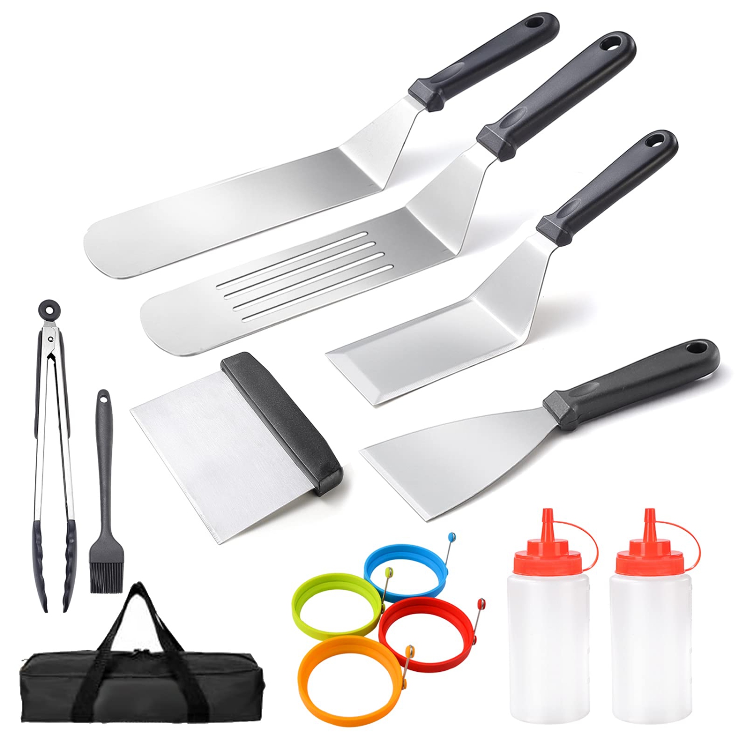 Accessoires pour plaque chauffante, trousse de cuisson professionnelle pour barbecue à surface plate en acier inoxydable, idéale pour le barbecue