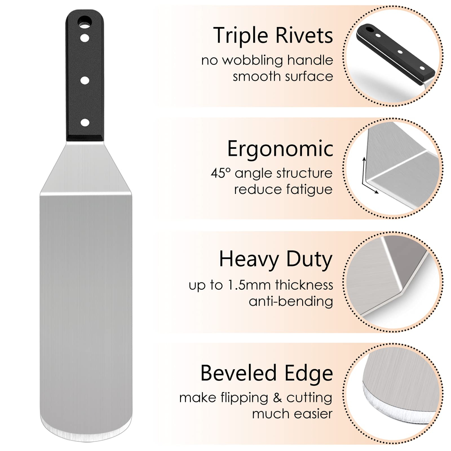 Griddle Accessories Set, Stainless Steel Griddle Tools Kit of 10 for Flat Top Teppanyaki BBQ Cooking Camping, 12” Melting Dome, Metal Spatulas,