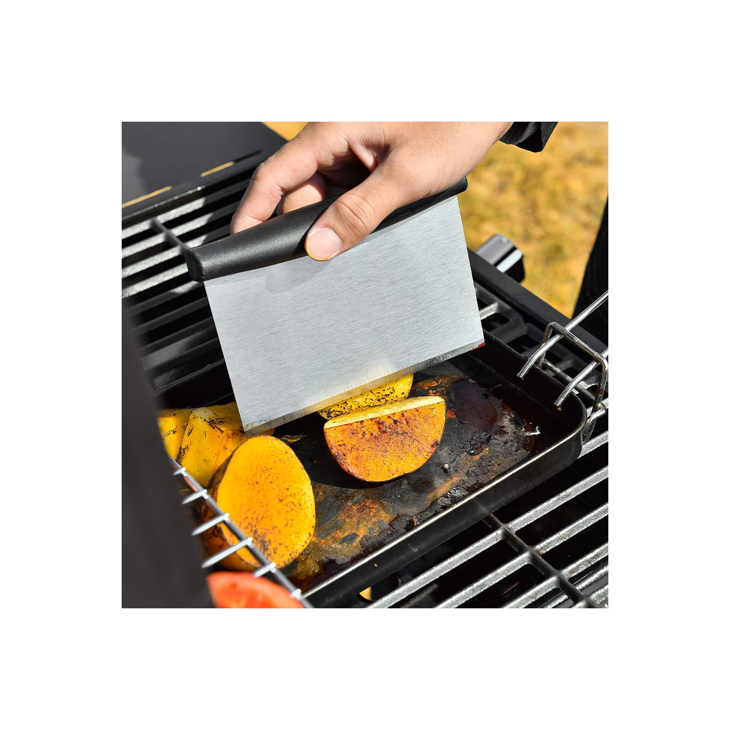 Griddle Accessories Kit-Stainless Steel Griddle Tools Set Including Grill Hibachi Flat Spatula/Griddle Scraper/Flipper Hamburger Turner-Griddle