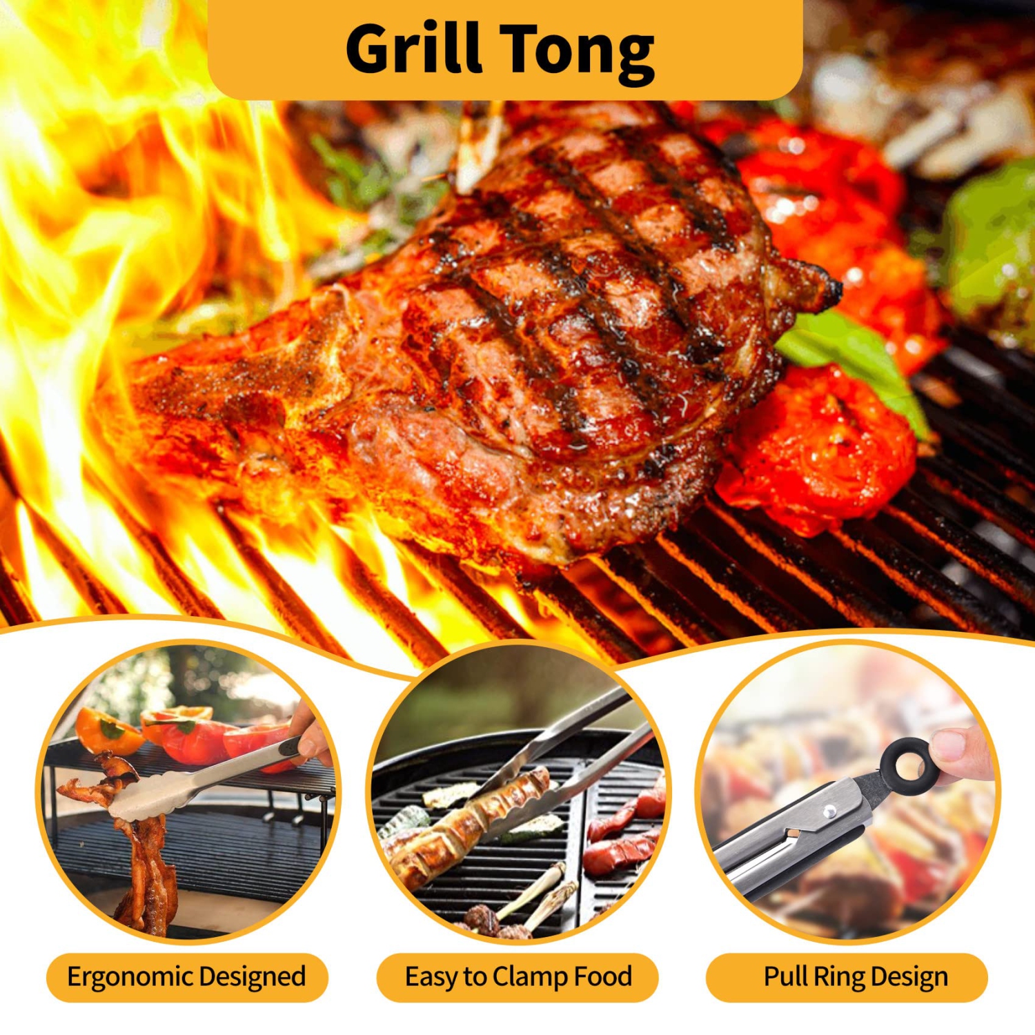 10PCS Professional BBQ Griddle Tool Kit for Flat Top Grill Blackstone and Camp Chef - Stainless Steel Griddle Spatulas Accessories Kit with Griddle