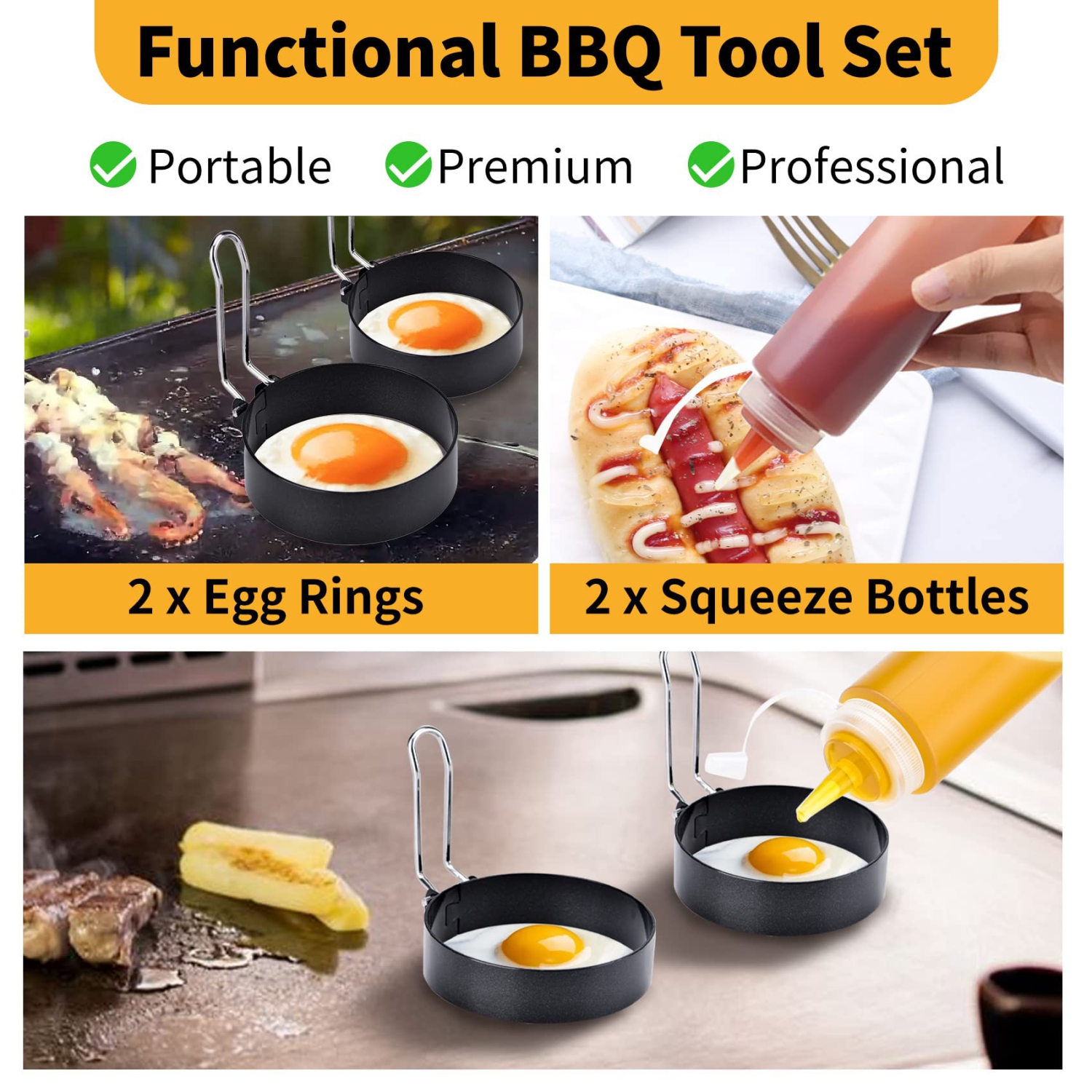 10PCS Professional BBQ Griddle Tool Kit for Flat Top Grill Blackstone and Camp Chef - Stainless Steel Griddle Spatulas Accessories Kit with Griddle