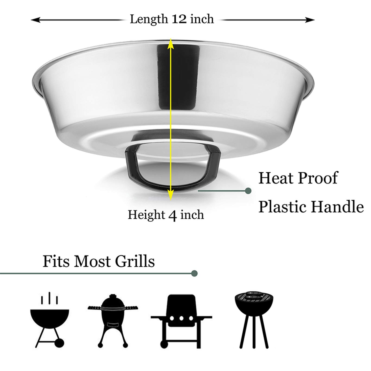 Cheese Melting Dome Set of 2, 12 Inch Round Basting Cover Metal Steam Cover, Stainless Steel Griddle Accessories for Flat Top Grill/Outdoor