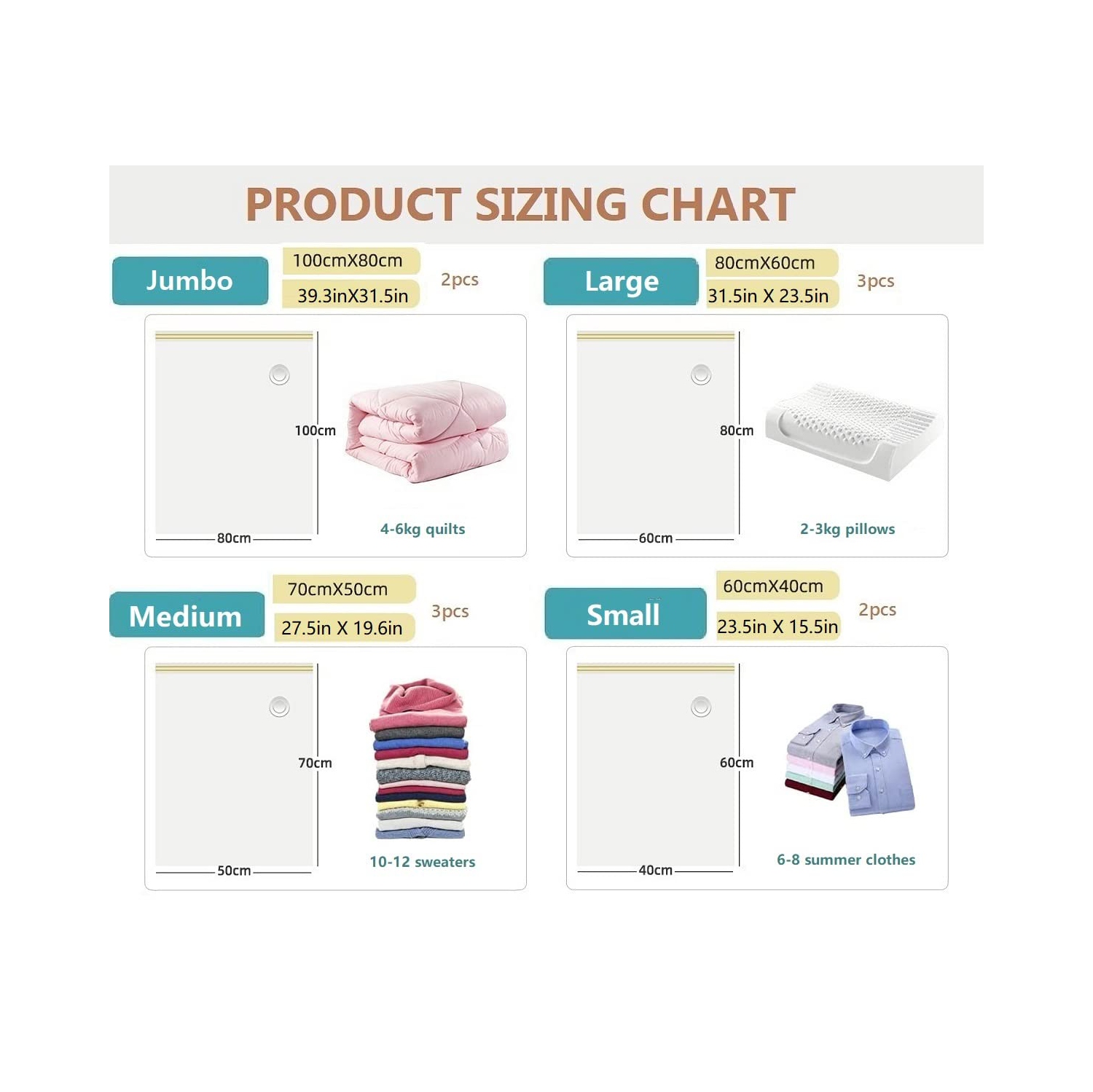 Vacuum Storage Bags 10-PACK for Travel Packing Space Saver Bags for Comforters Blankets and Pillows Sealler Bags Hand Pump Included(S*2+M*3+L*3+J*2)