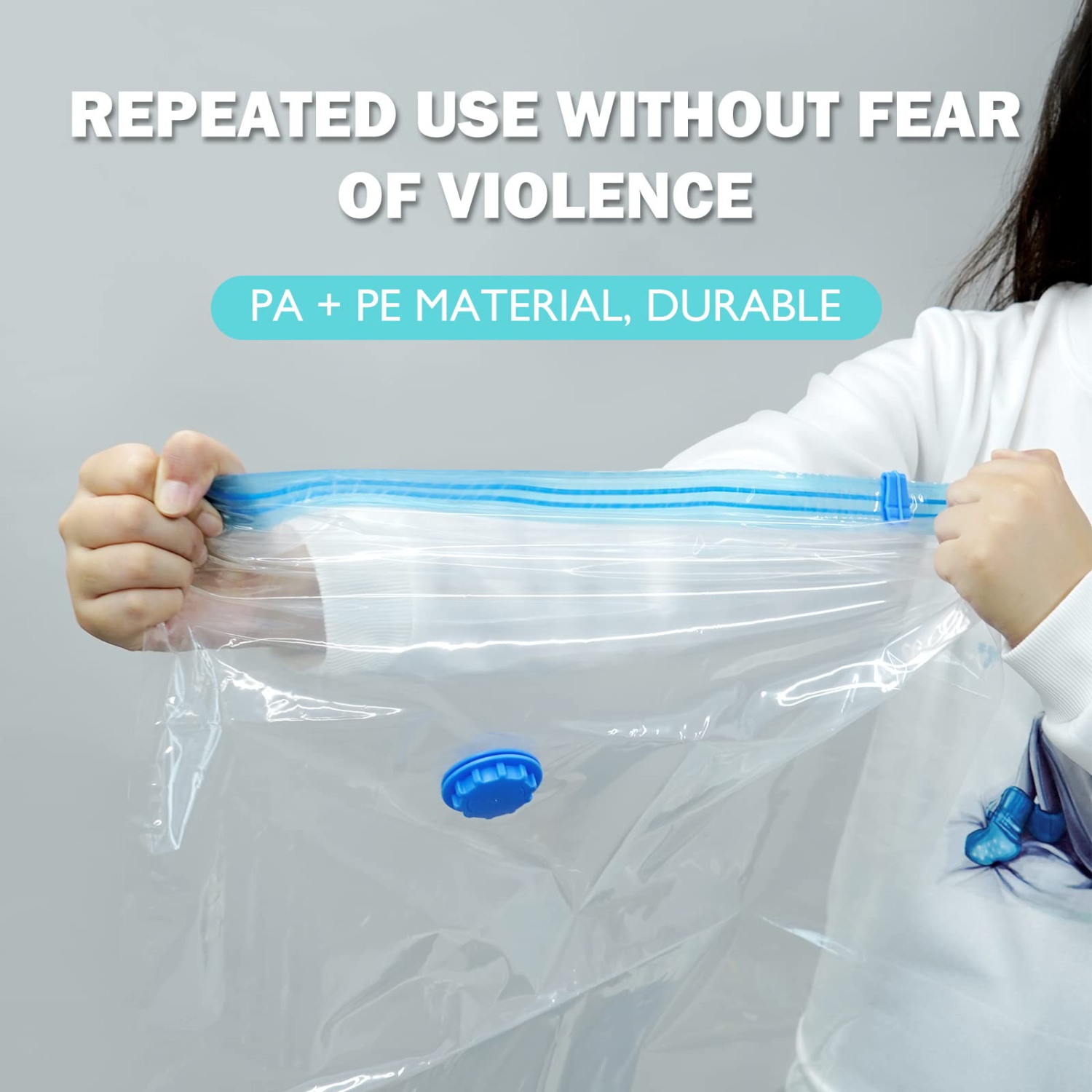 Vacuum Storage Bags for Clothes 6 Pack, Vacuum Sealer Bags Clothing , Space Saver Vacuum Storage Bags for Clothes Storage, Hand Pump Included