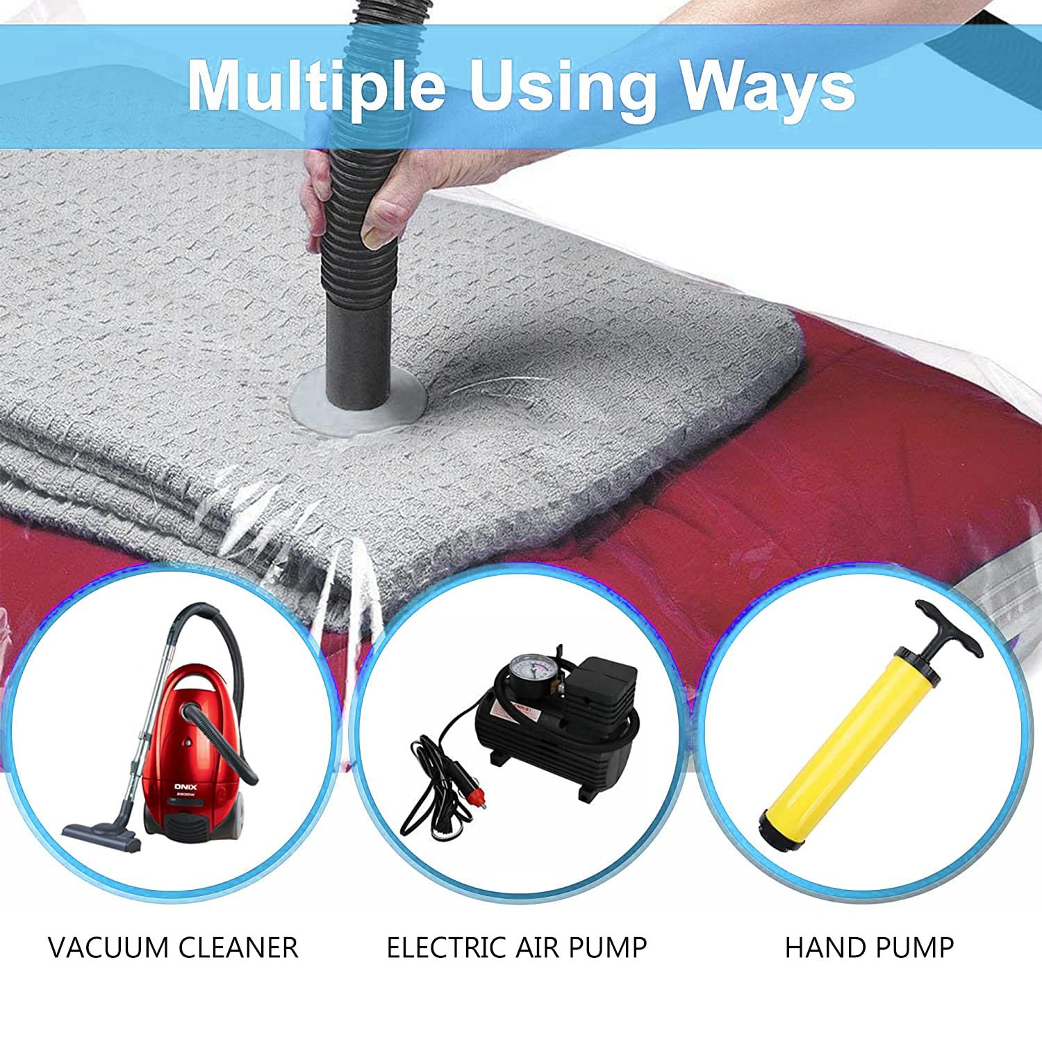 Vacuum Storage Bags for Clothes 16 Pack, Vacuum Sealer Bags Clothing , Space Saver Vacuum Storage Bags for Clothes Storage, Hand Pump Included