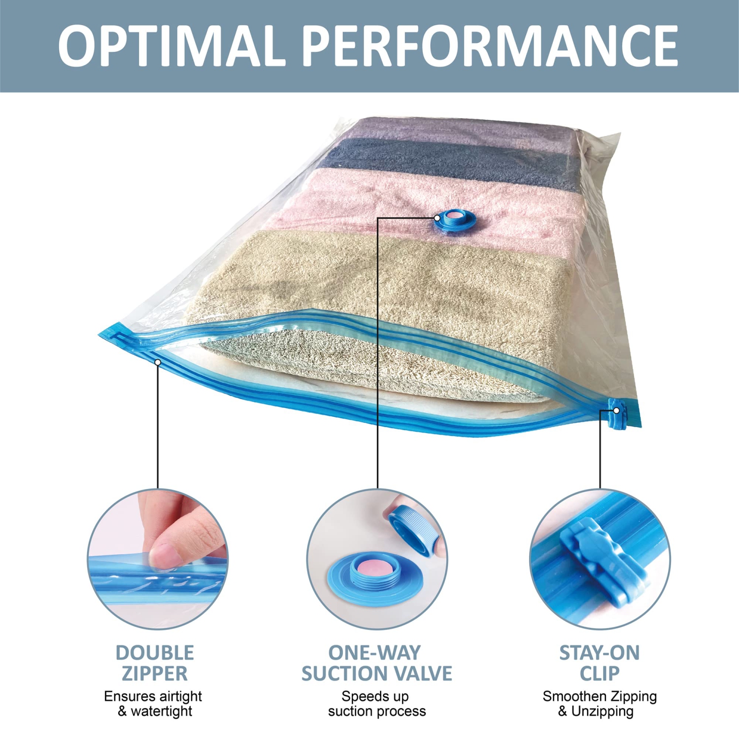 Sacs de rangement sous vide, 10 grands sacs à sceller sous vide avec pompe, sacs d'espace, sacs à thermosceller pour vêtements, douillettes,