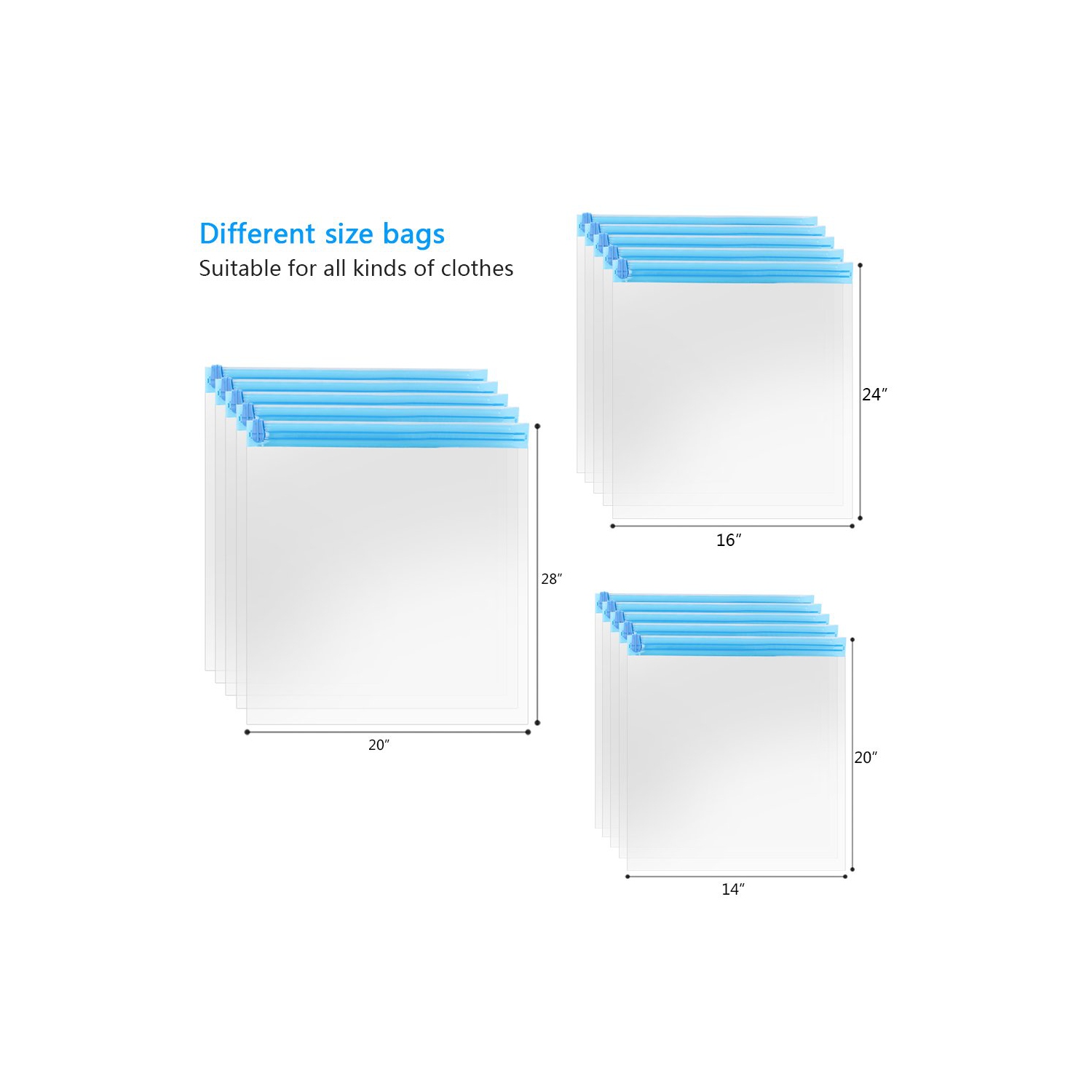 10Pack Travel Space Saver Bags, Reusable Vacuum Travel Storage Bag, Saves 75% of Storage Space, Roll-Up Compression, No Need for Vacuum Machine Or