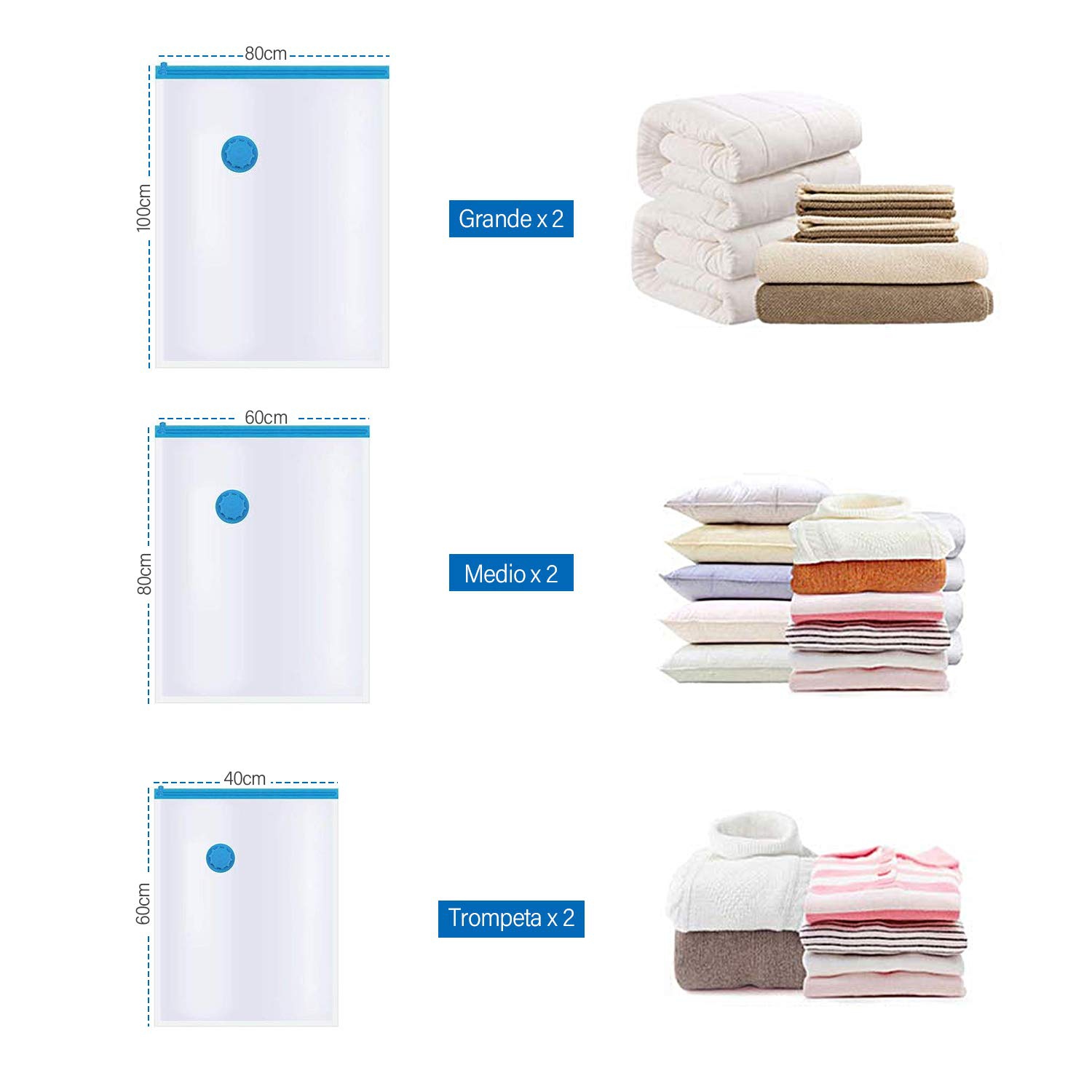 Large Vacuum Seal Storage Bags, Vacuum-Seal Storage Bags, 6 Pcs Vacuum Storage Bags For Bedding, Storage Bags Vacuum Seal With Travel Hand Pump,