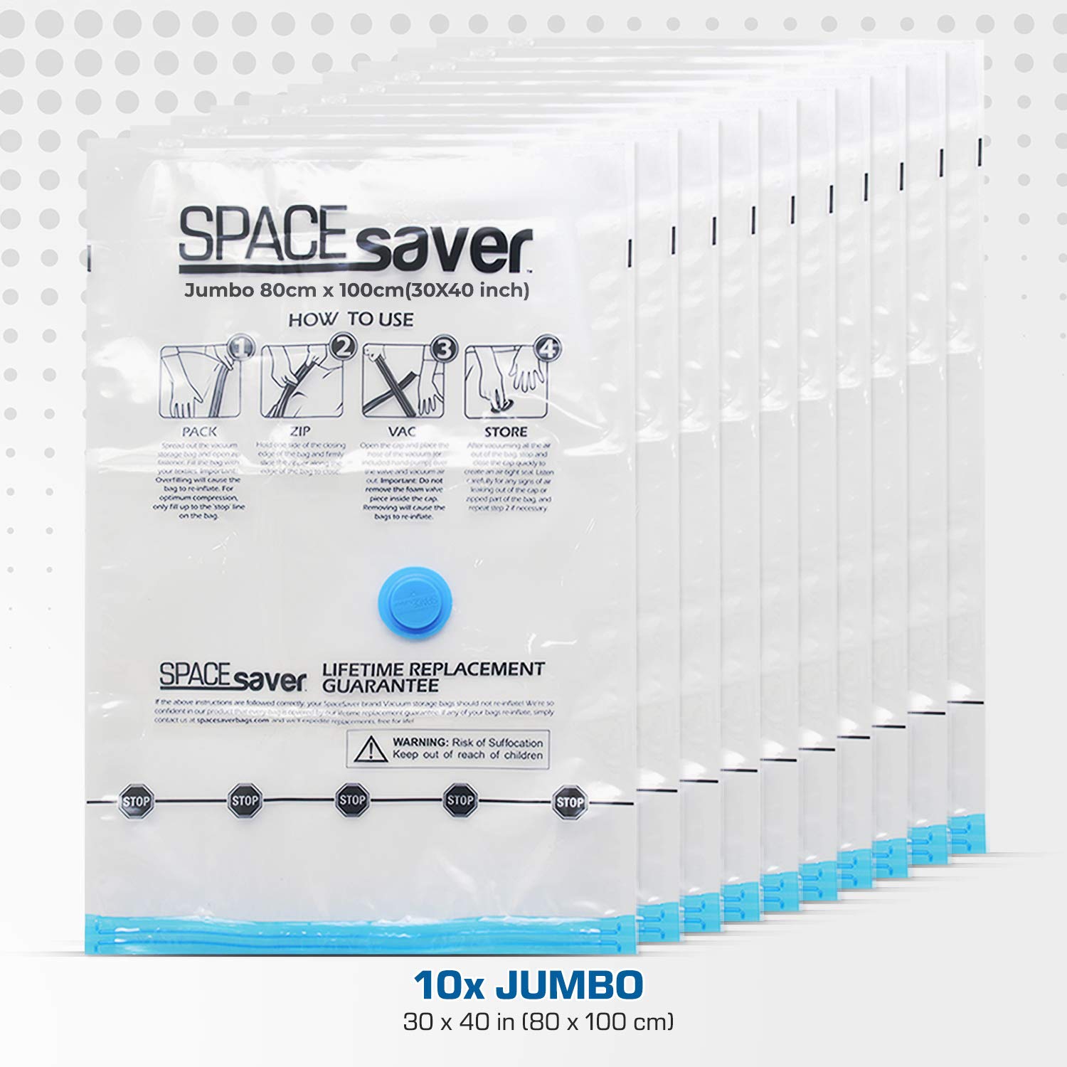 Premium Vacuum Storage Bags. 80% More Storage! Hand-Pump for Travel! Double-Zip Seal and Triple Seal Valve! Vacuum Sealer Bags for Comforters,