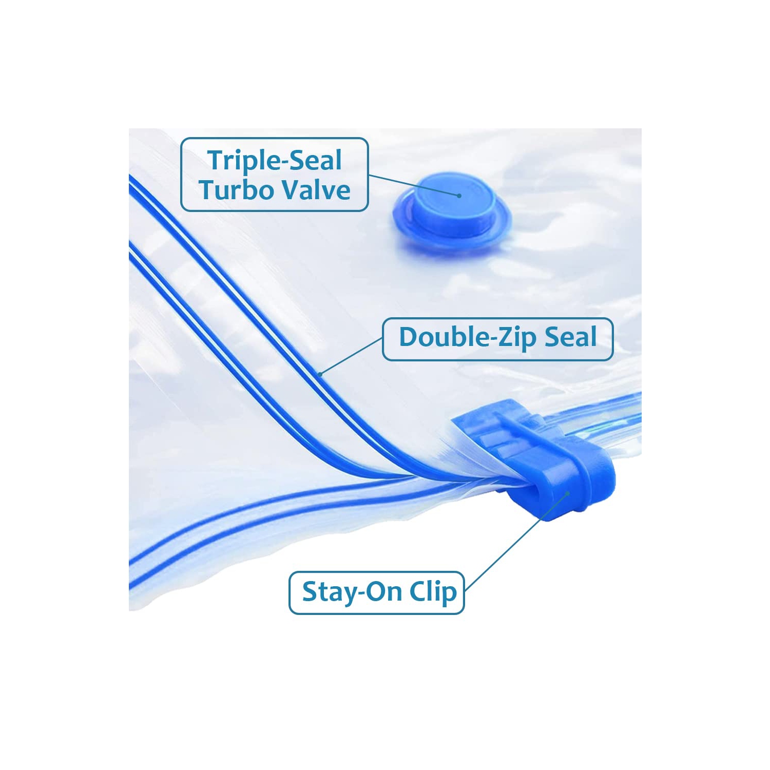 Vacuum Storage Bags, 10 Pack Reusable Space Bags with Free Hand Pump, Vaccumed Sealer Clothes Bags to Save 80% More Space for Pillows Clothes Duvets