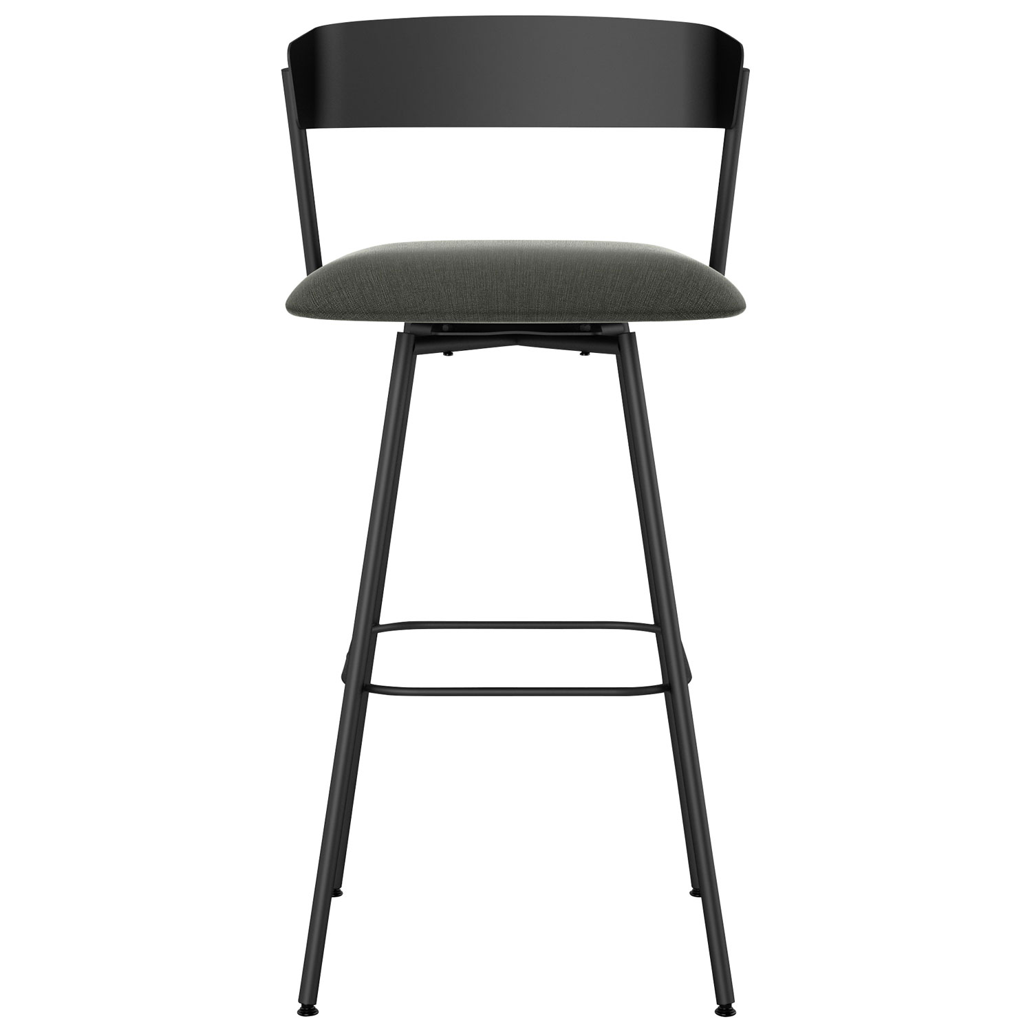 Ludwig Contemporary Polyester Bar Height Barstool - Charcoal Grey/Black