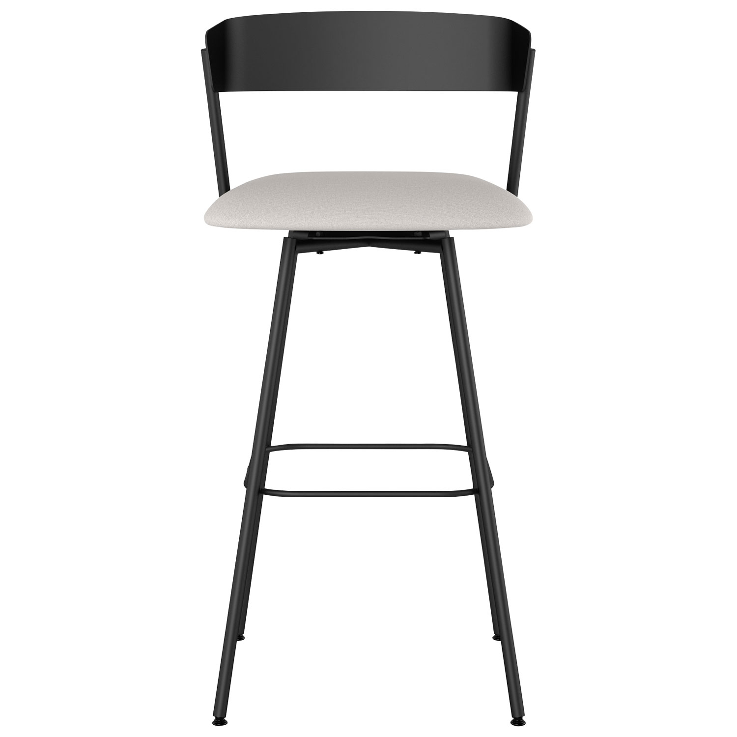 Tabouret de bar contemporain en polyester à hauteur de bar Ludwig - Gris pâle/Noir