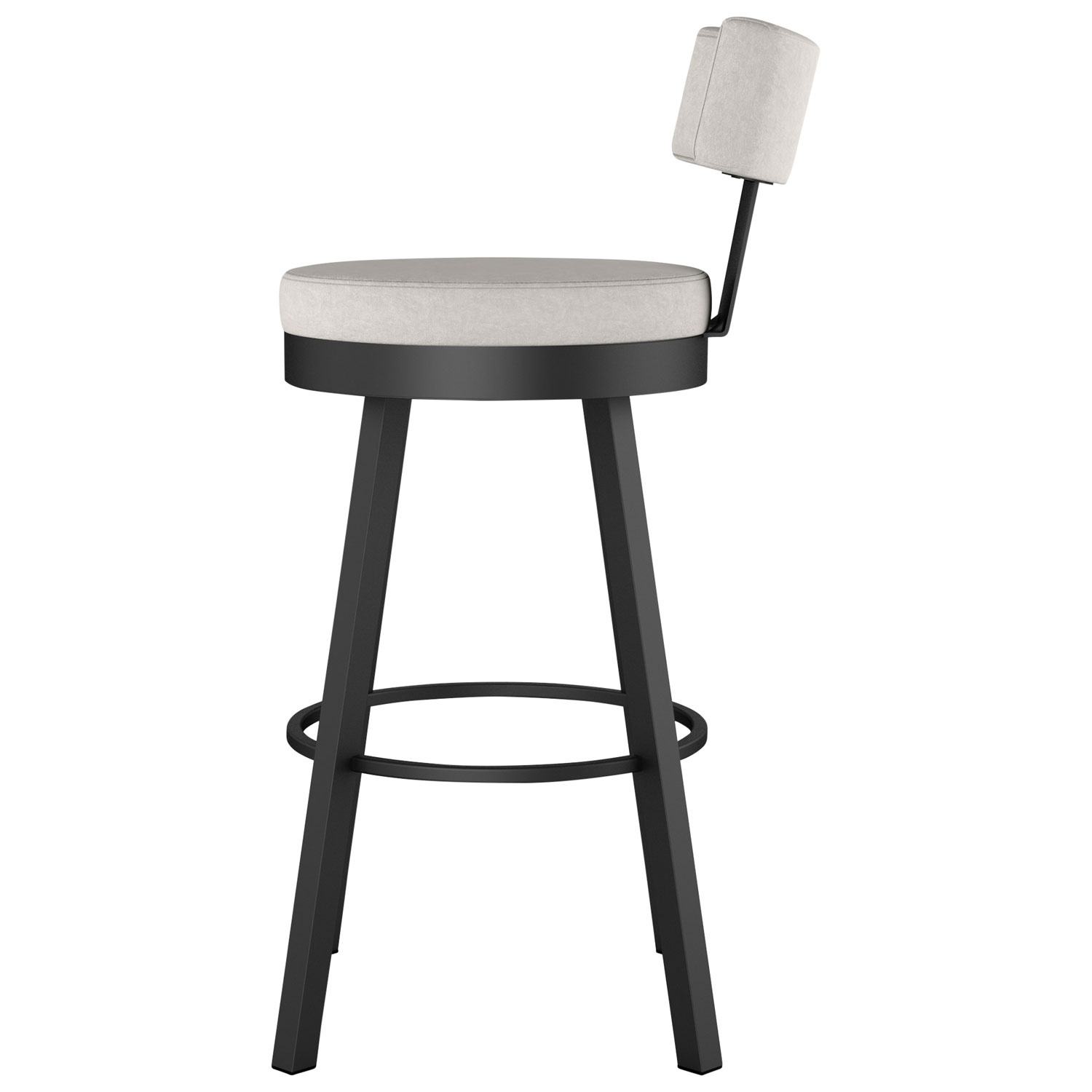 Tabouret de bar contemporain à hauteur de comptoir Morgan - Gris pâle/Noir