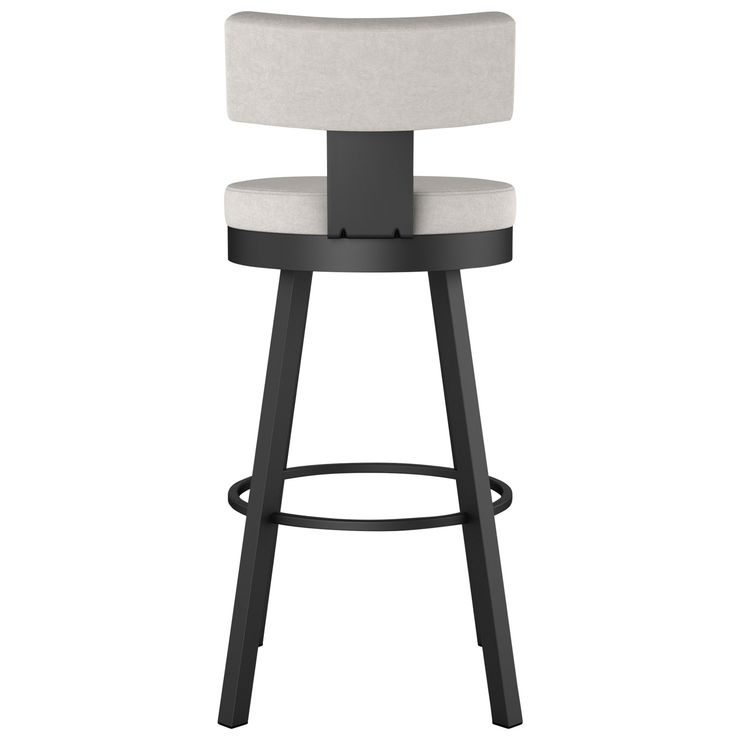 Tabouret de bar contemporain à hauteur de bar Morgan - Gris pâle/Noir