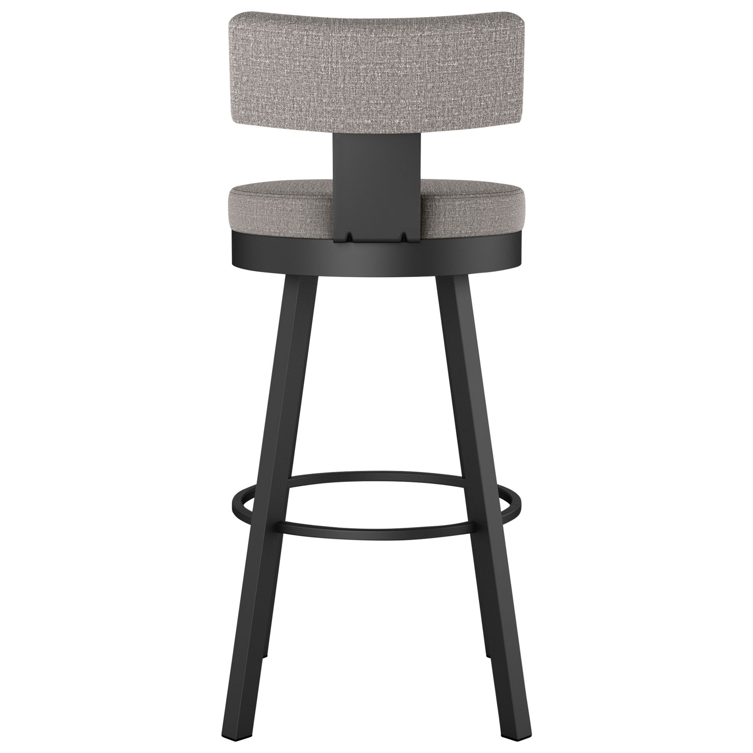 Tabouret de bar contemporain en polyester à hauteur de bar Morgan - Gris argenté/Noir