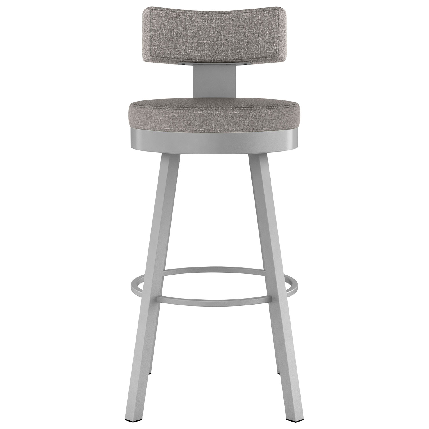 Morgan Contemporary Polyester Bar Height Barstool - Silver Grey/Shiny Grey