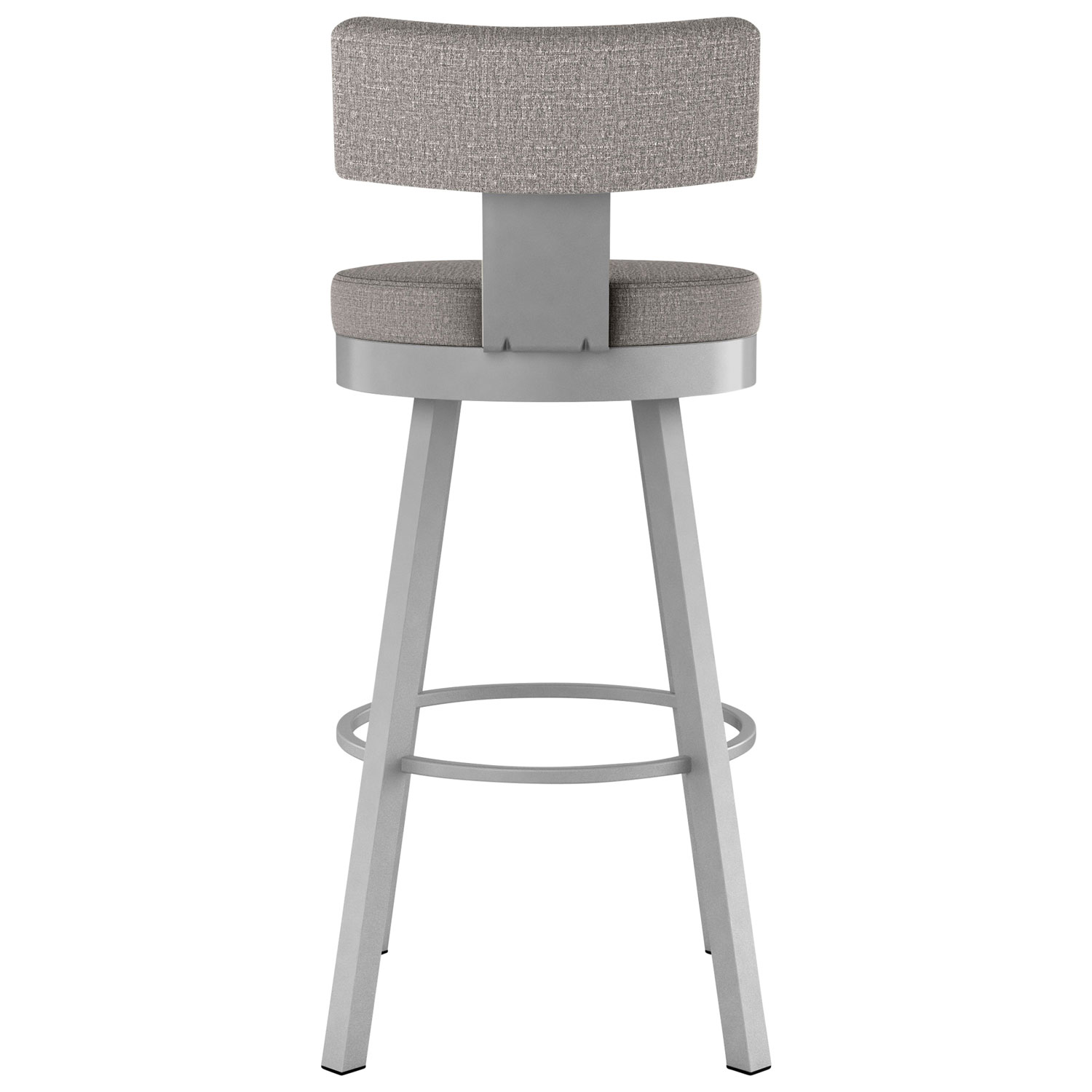 Morgan Contemporary Polyester Bar Height Barstool - Silver Grey/Shiny Grey