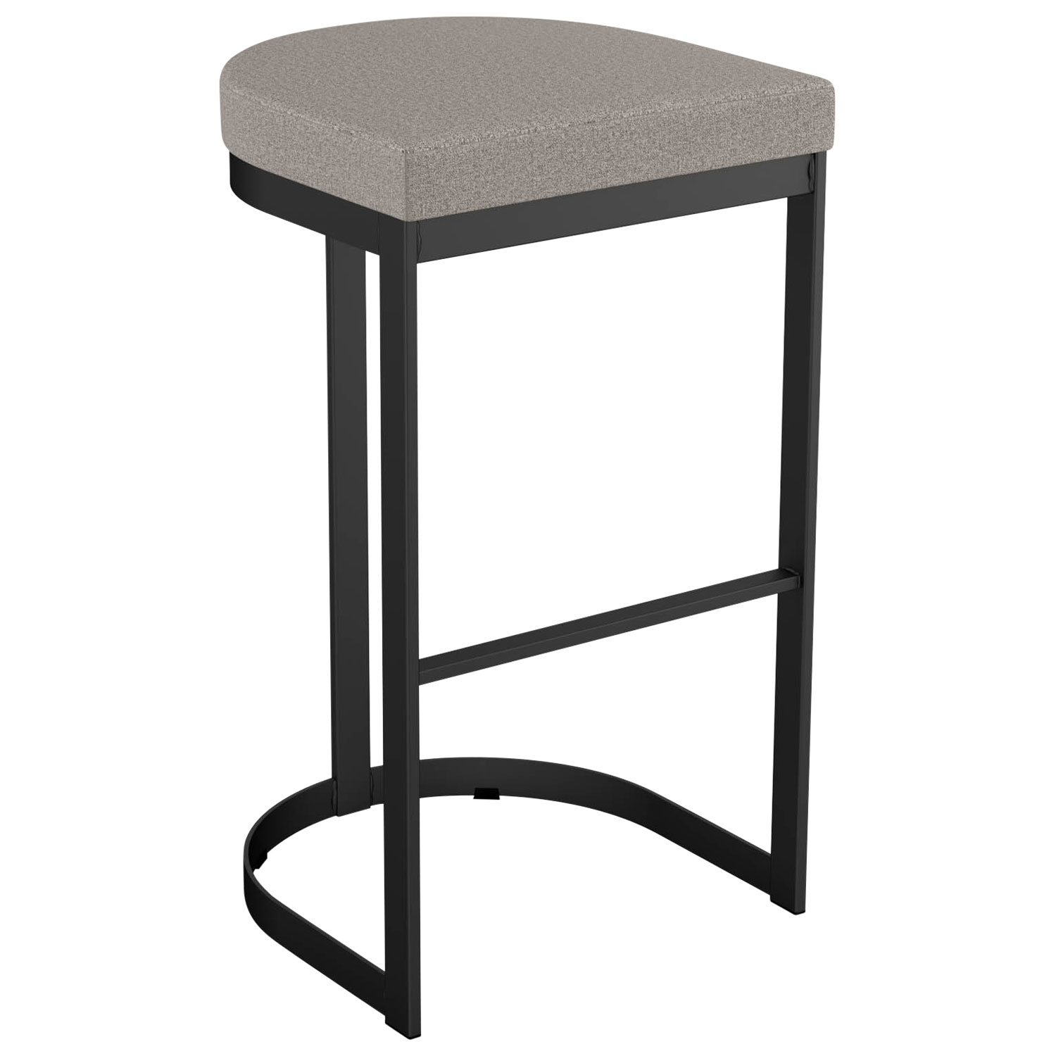 Tabouret de bar contemporain à hauteur de bar Lester - Gris et beige/Noir