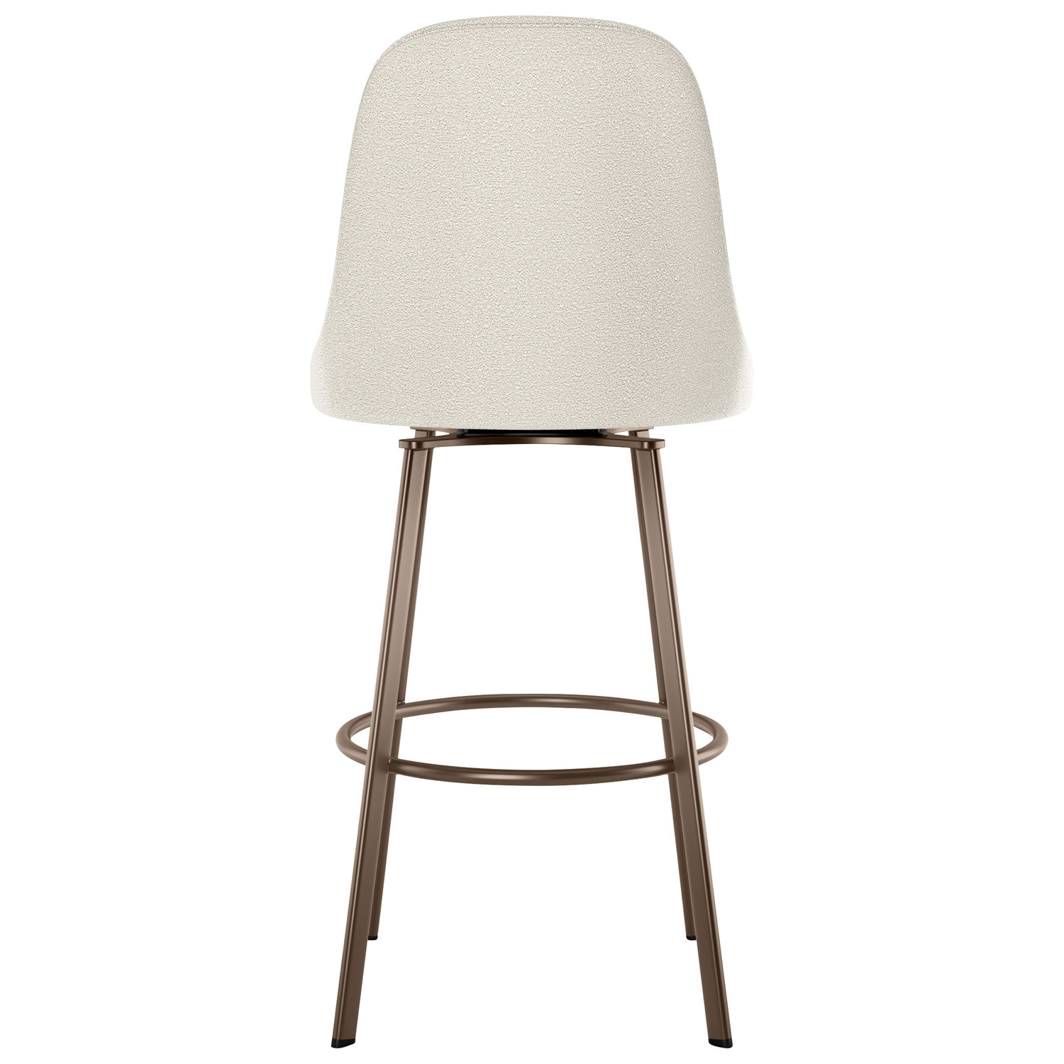 Tabouret de bar contemporain à hauteur de bar Harper - Tissu bouclé crème/Bronze