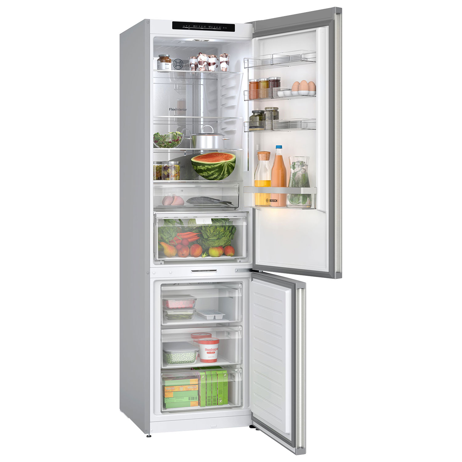 Réfrigérateur à congélateur inférieur de 12,8 pi³ de 25 po de Bosch - Inox
